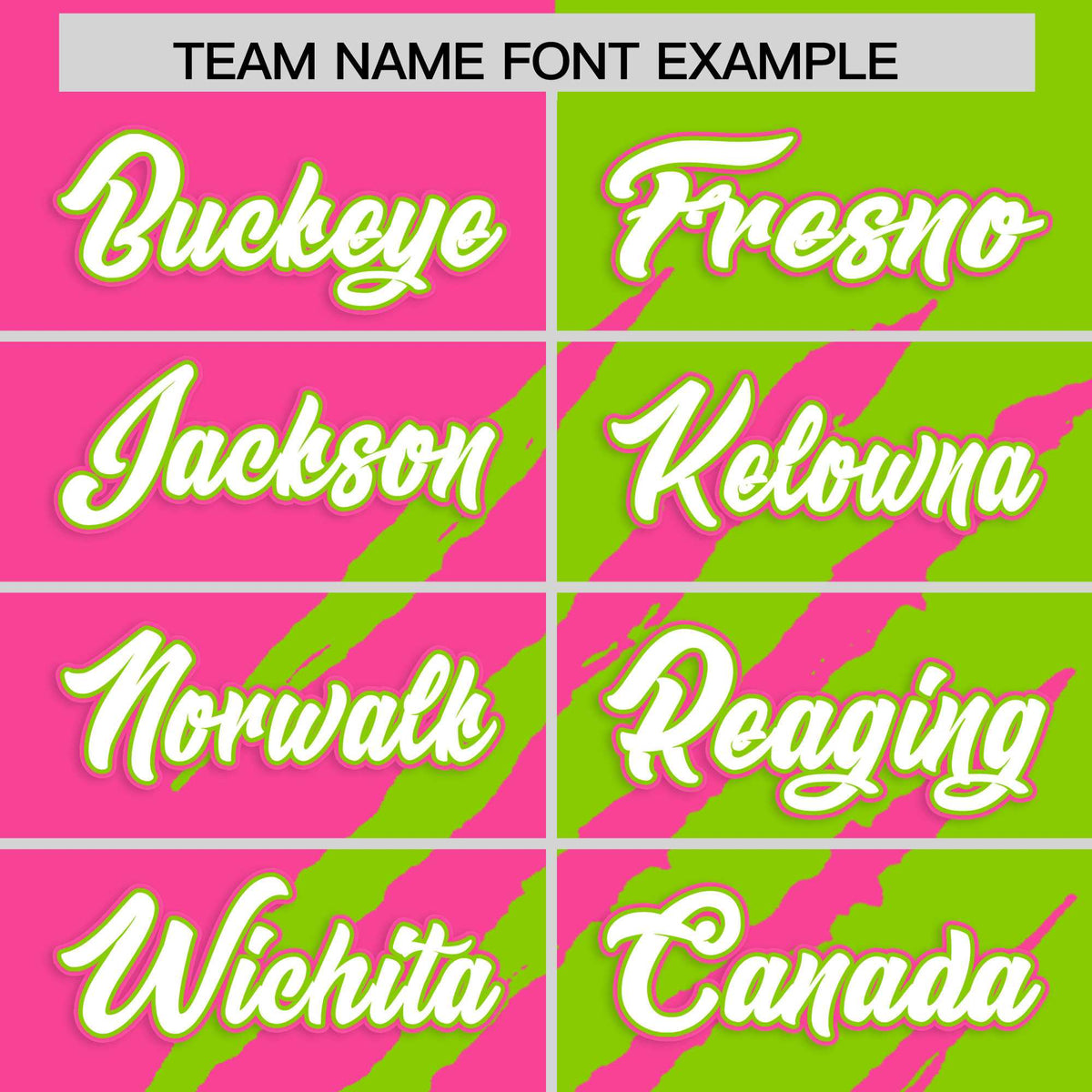 Custom Pink Neon Green Split Tiger Claw Scratch Pattern Baseball Jersey