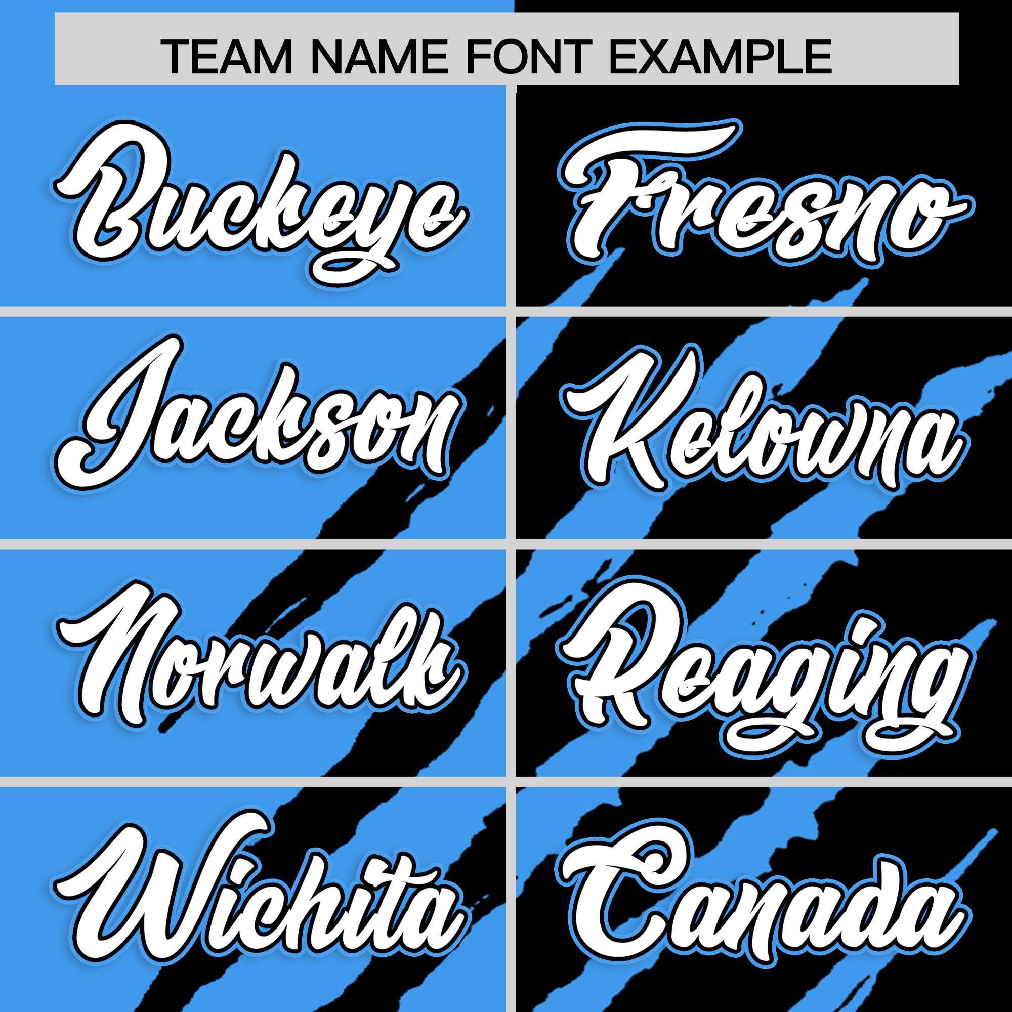 Custom Powder Blue Black Split Tiger Claw Scratch Pattern Baseball Jersey