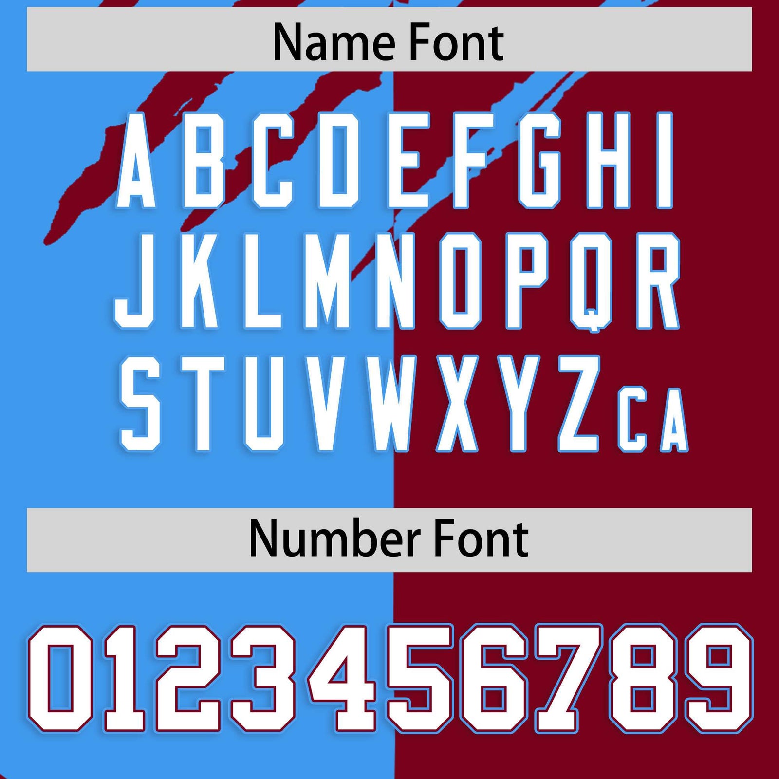 Custom Powder Blue Crimson Split Tiger Claw Scratch Pattern Baseball Jersey