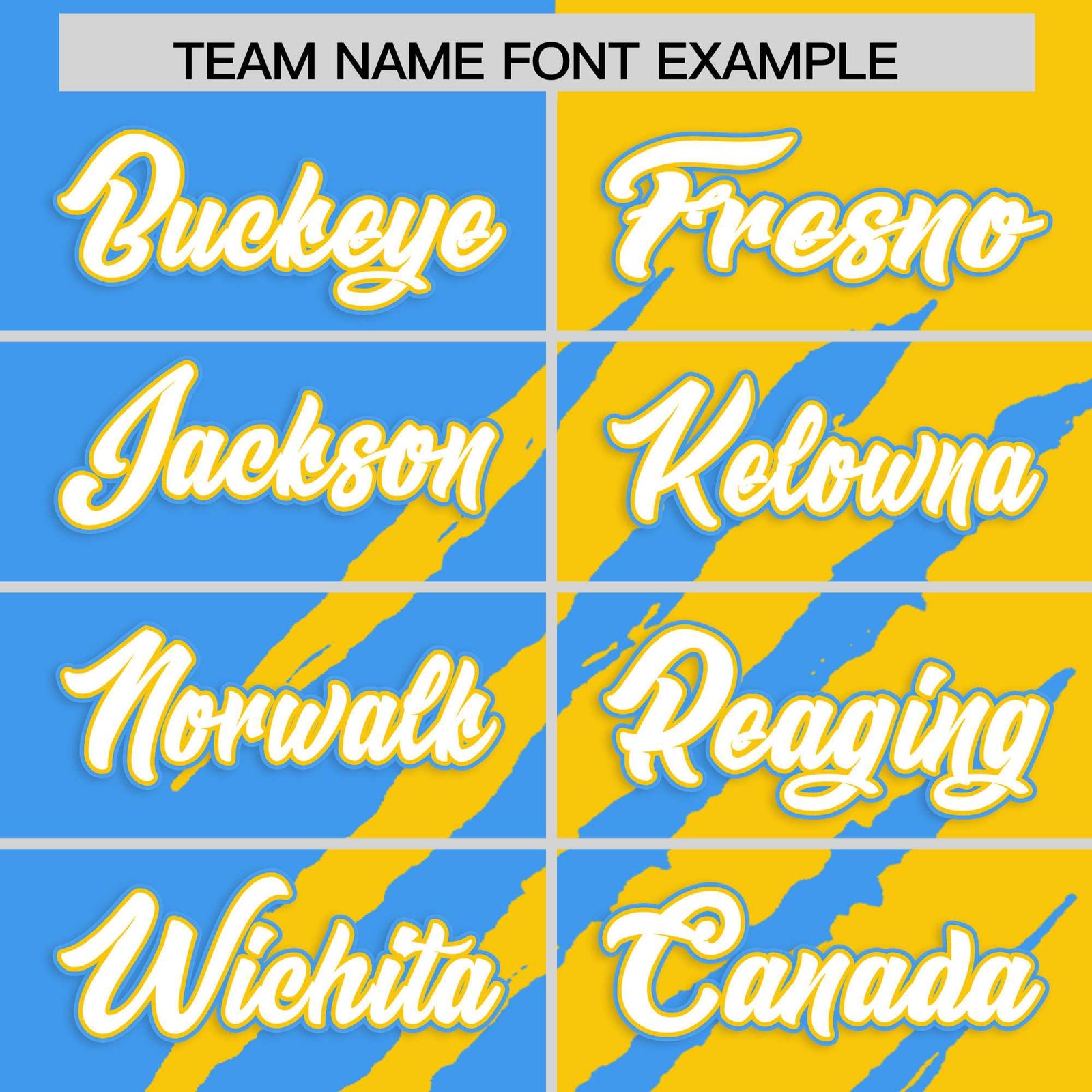 Custom Powder Blue Gold Split Tiger Claw Scratch Pattern Baseball Jersey