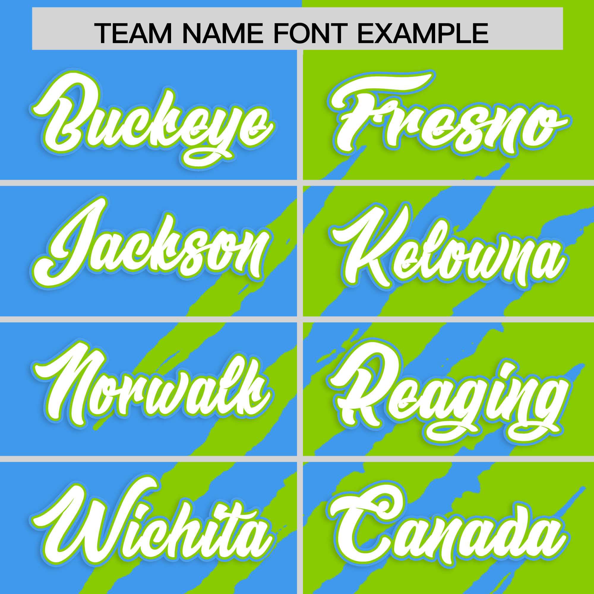 Custom Powder Blue Neon Green Split Tiger Claw Scratch Pattern Baseball Jersey