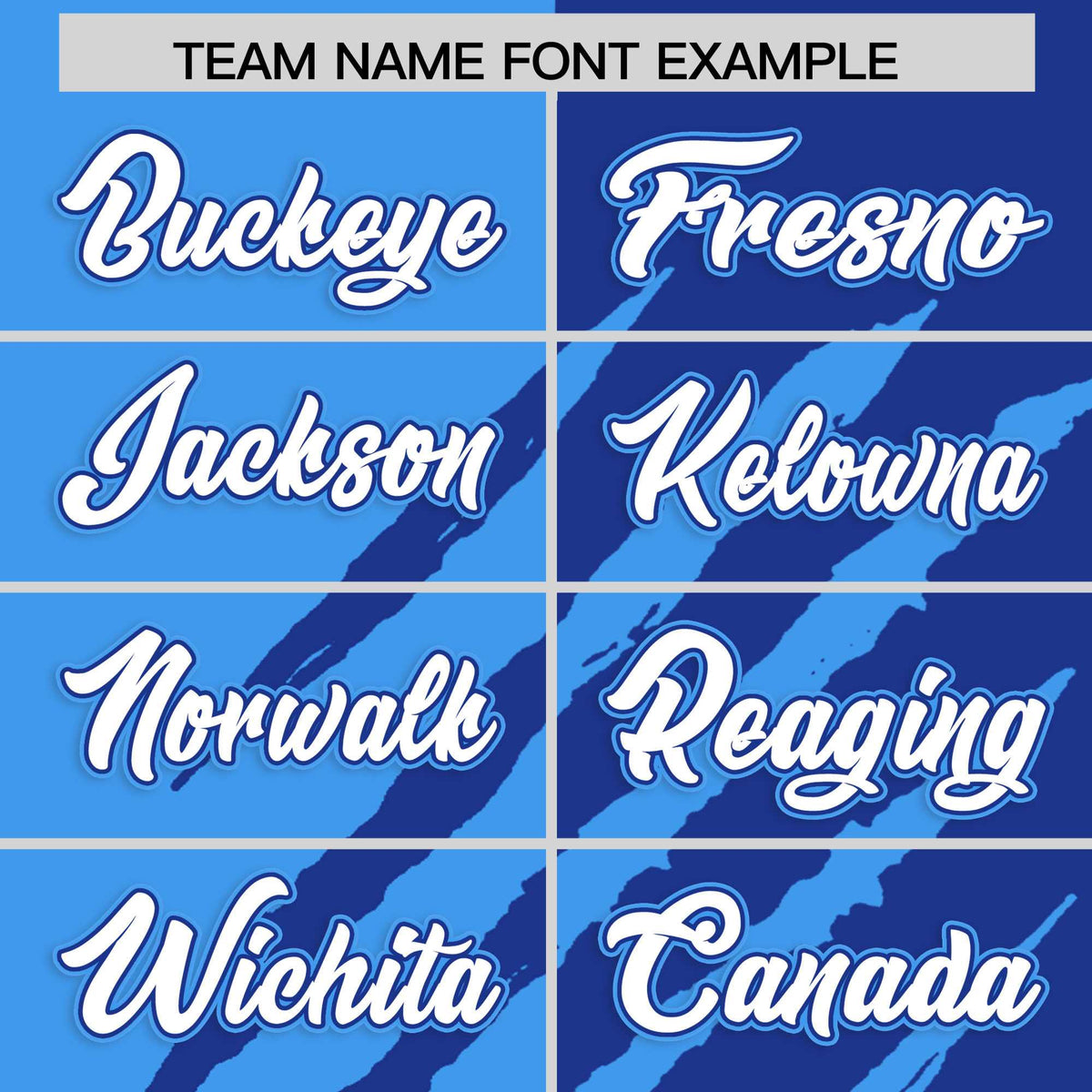 Custom Powder Blue Royal Blue Split Tiger Claw Scratch Pattern Baseball Jersey