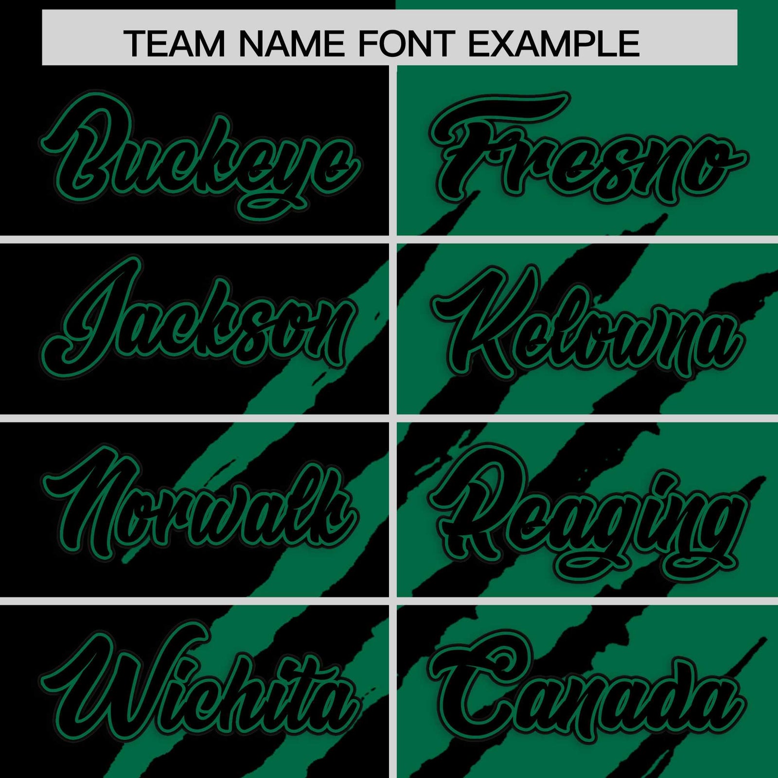 Custom Black Kelly Green Split Tiger Claw Scratch Pattern Baseball Jersey