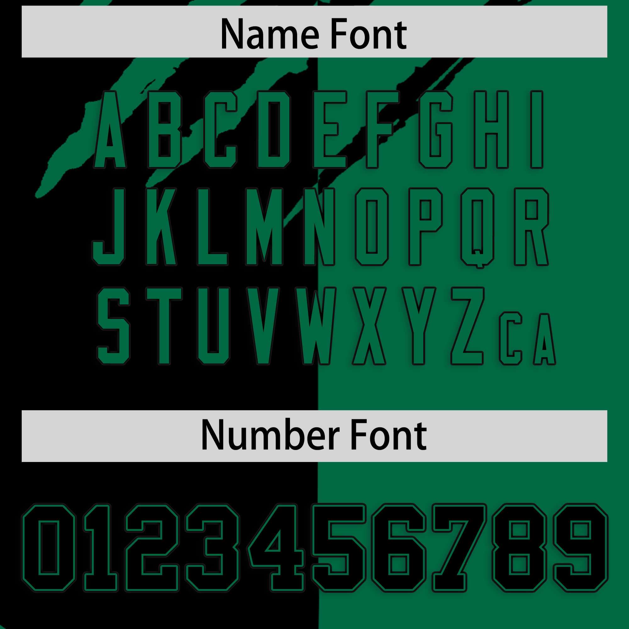 Custom Black Kelly Green Split Tiger Claw Scratch Pattern Baseball Jersey