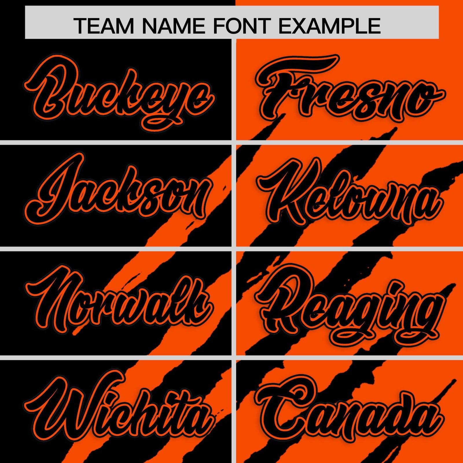 Custom Black Orange Split Tiger Claw Scratch Pattern Baseball Jersey