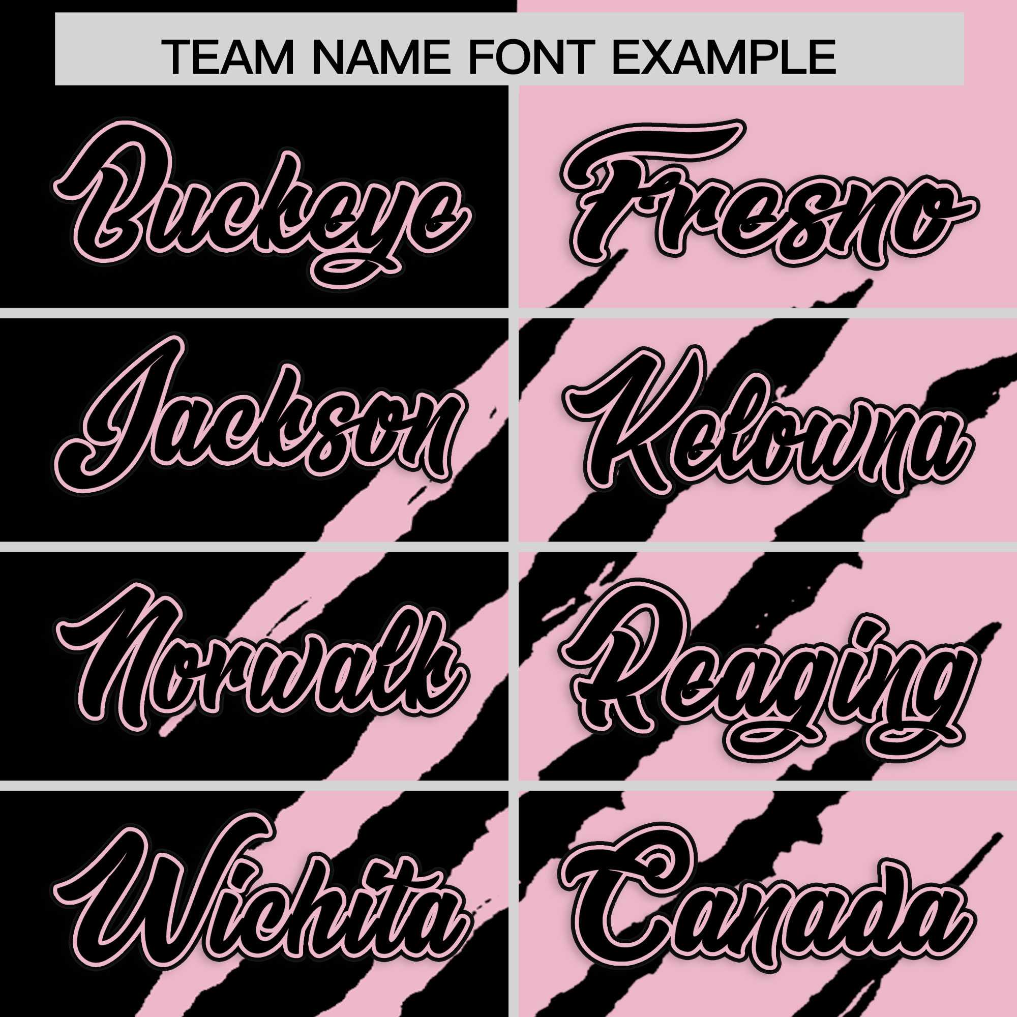 Custom Black Light Pink Split Tiger Claw Scratch Pattern Baseball Jersey