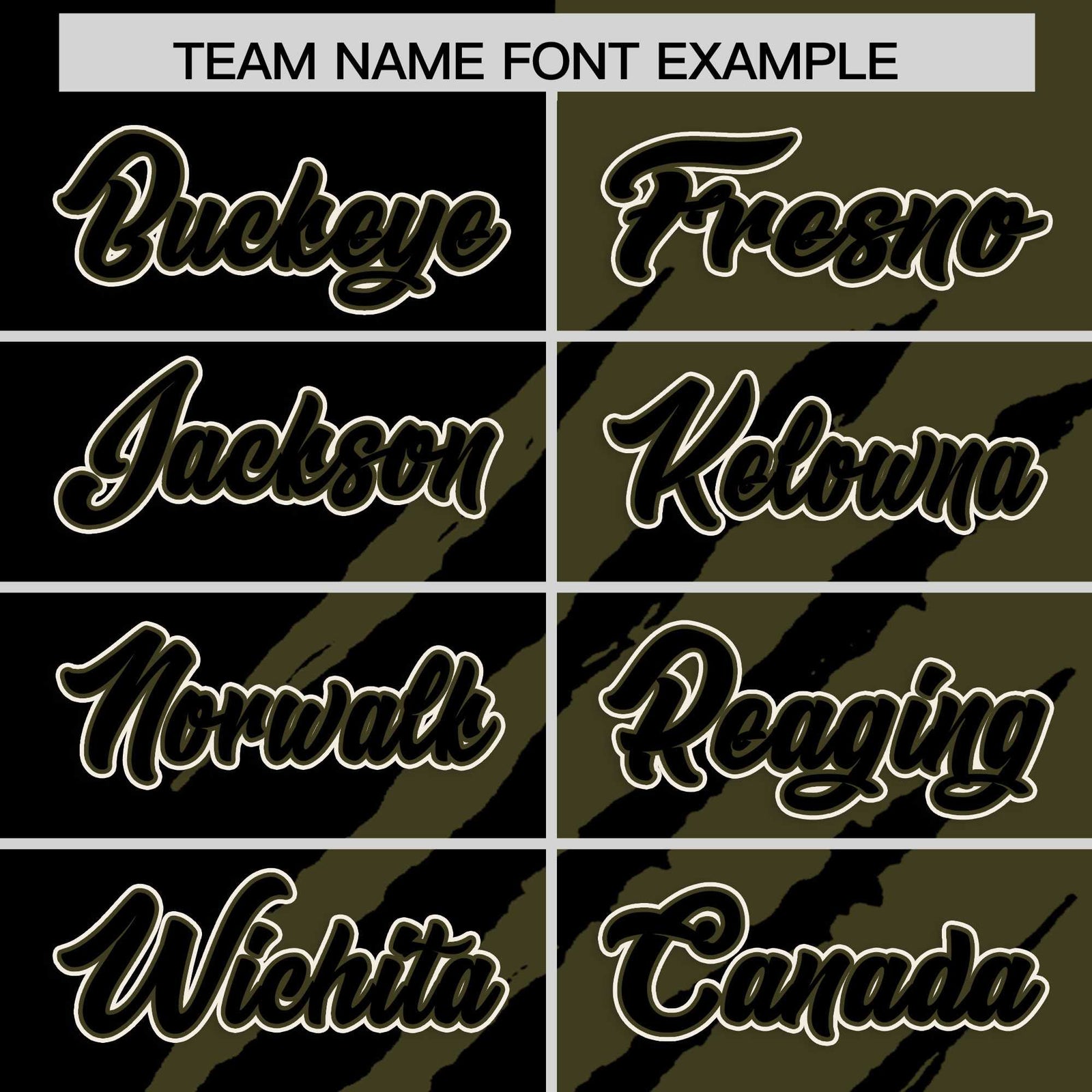 Custom Black Olive Split Tiger Claw Scratch Pattern Baseball Jersey