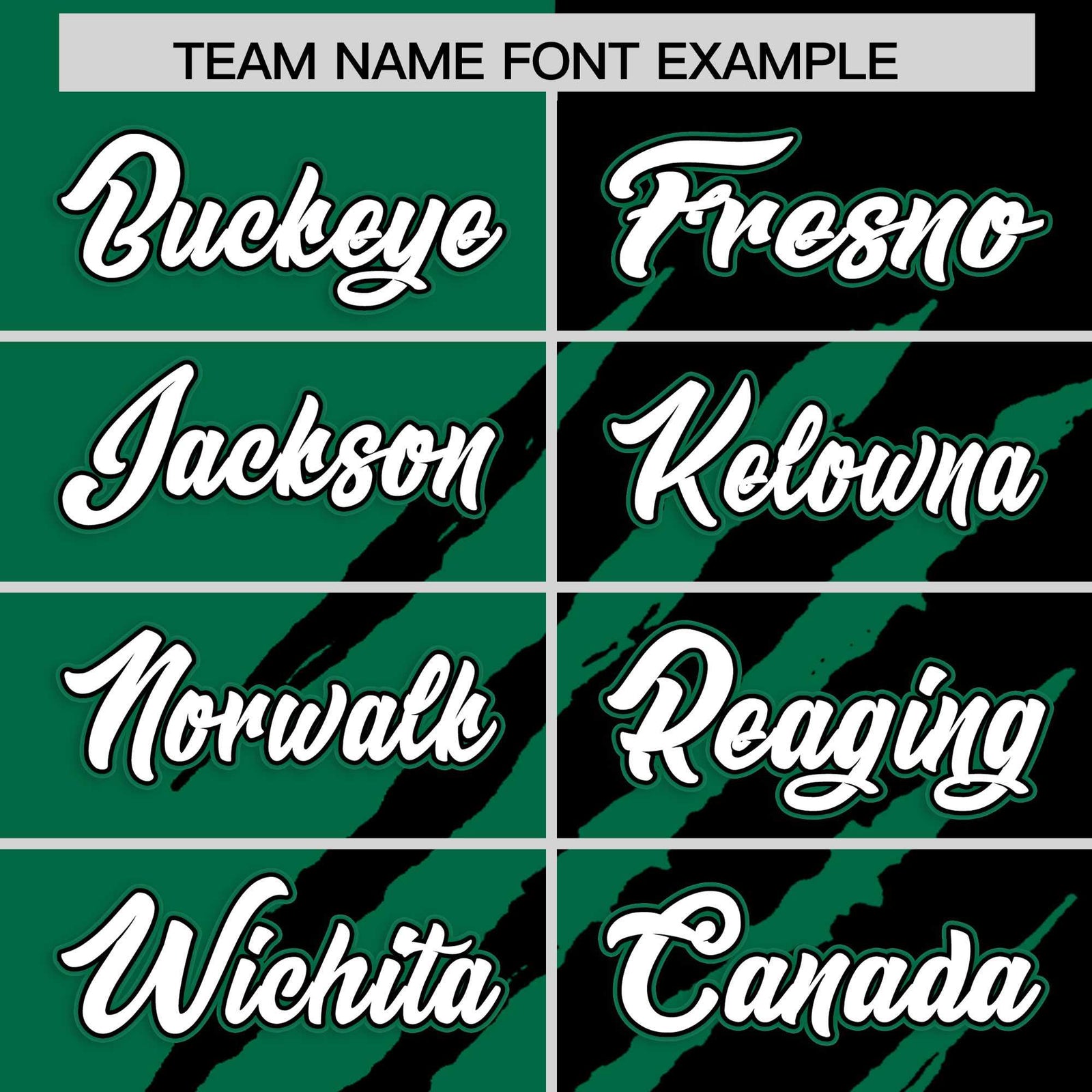 Custom Kelly Green Black Split Tiger Claw Scratch Pattern Baseball Jersey