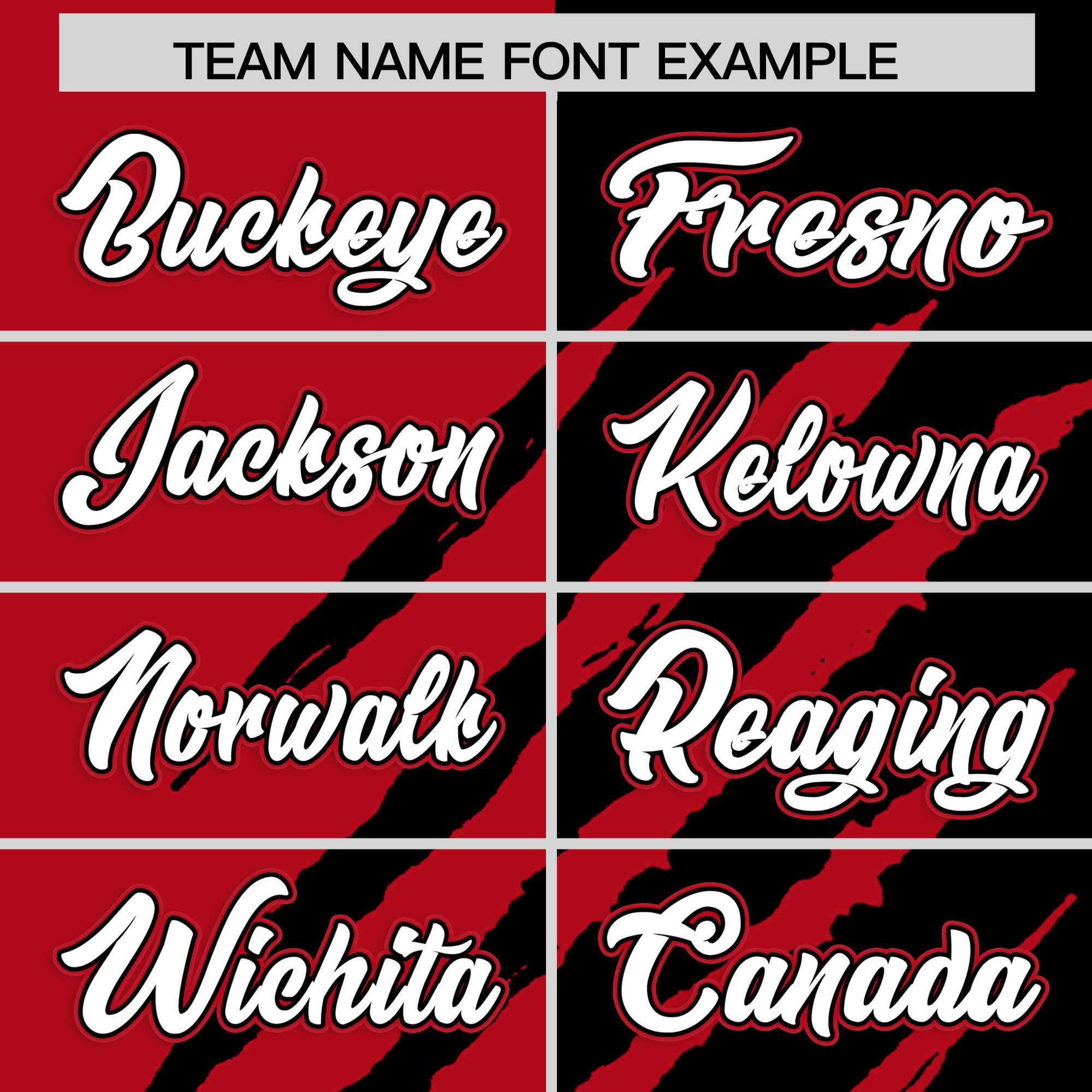 Custom Red Black Split Tiger Claw Scratch Pattern Baseball Jersey