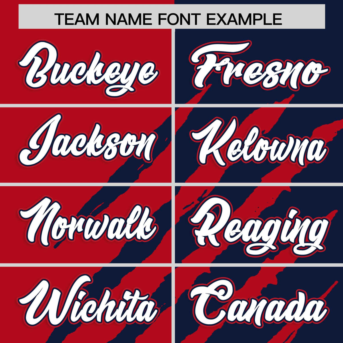 Custom Red Navy Split Tiger Claw Scratch Pattern Baseball Jersey