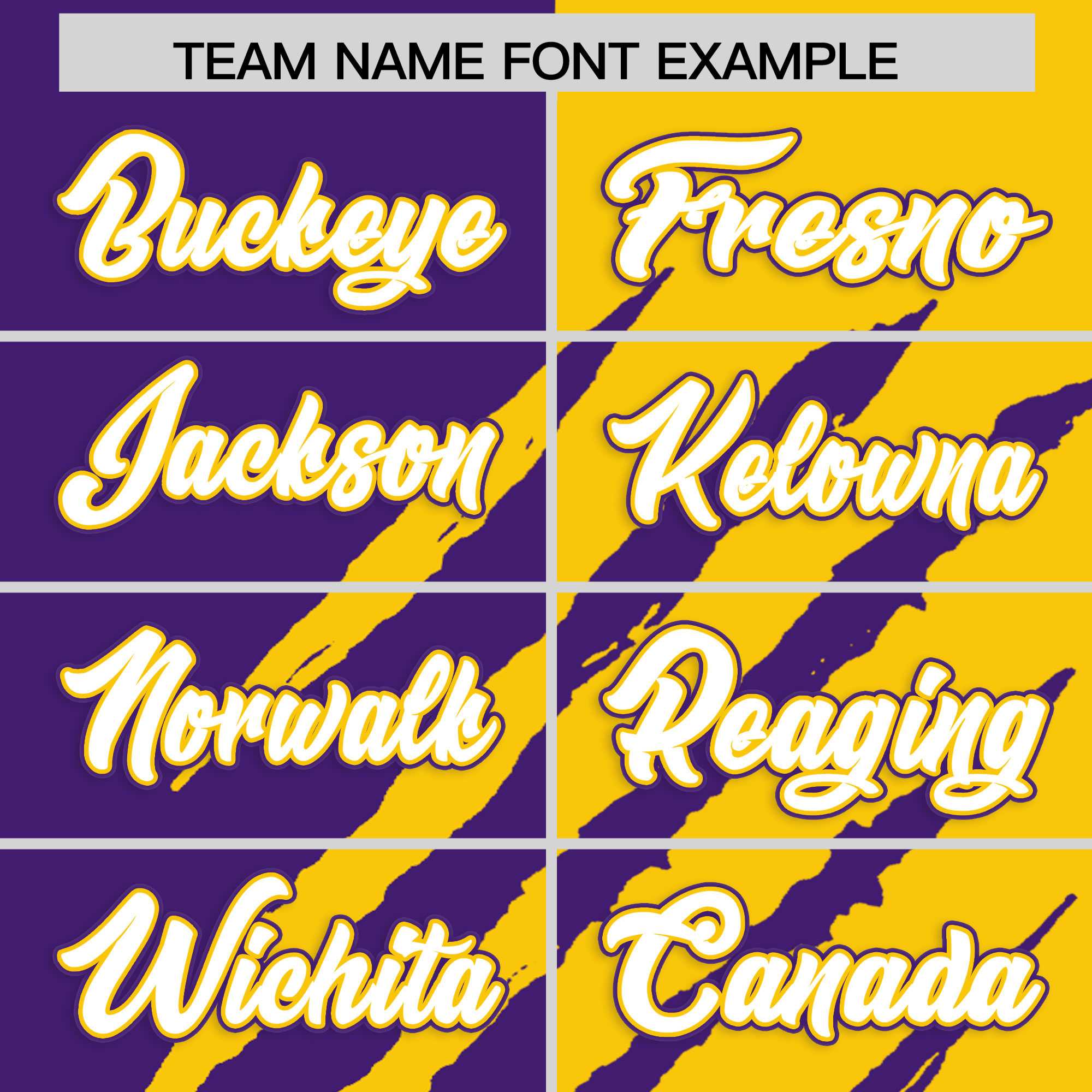 Custom Purple Gold Split Tiger Claw Scratch Pattern Baseball Jersey