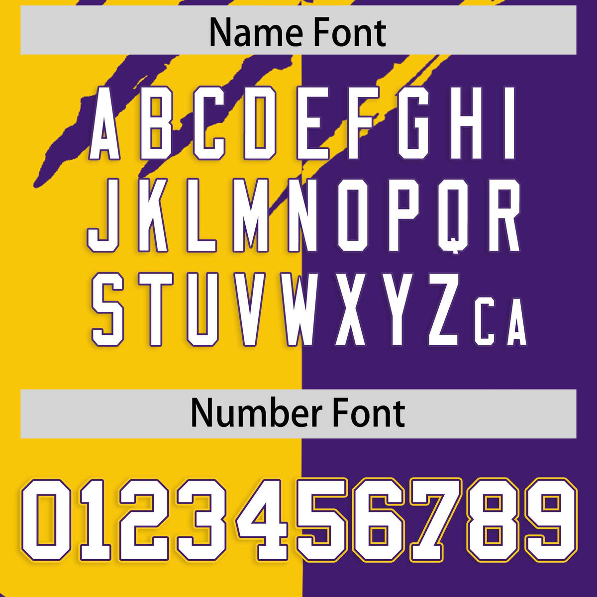 Custom Gold Purple Split Tiger Claw Scratch Pattern Baseball Jersey