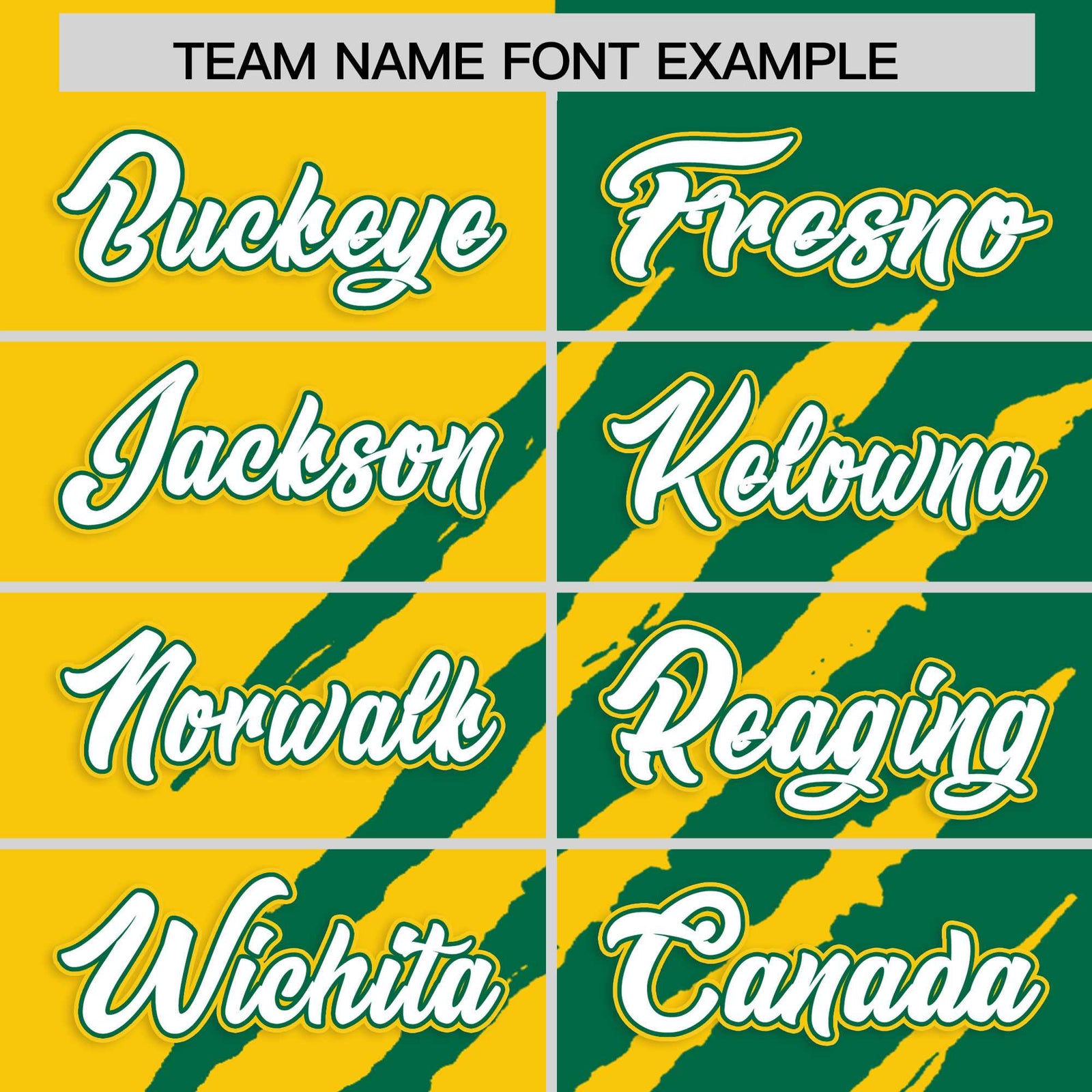 Custom Gold Kelly Green Split Tiger Claw Scratch Pattern Baseball Jersey