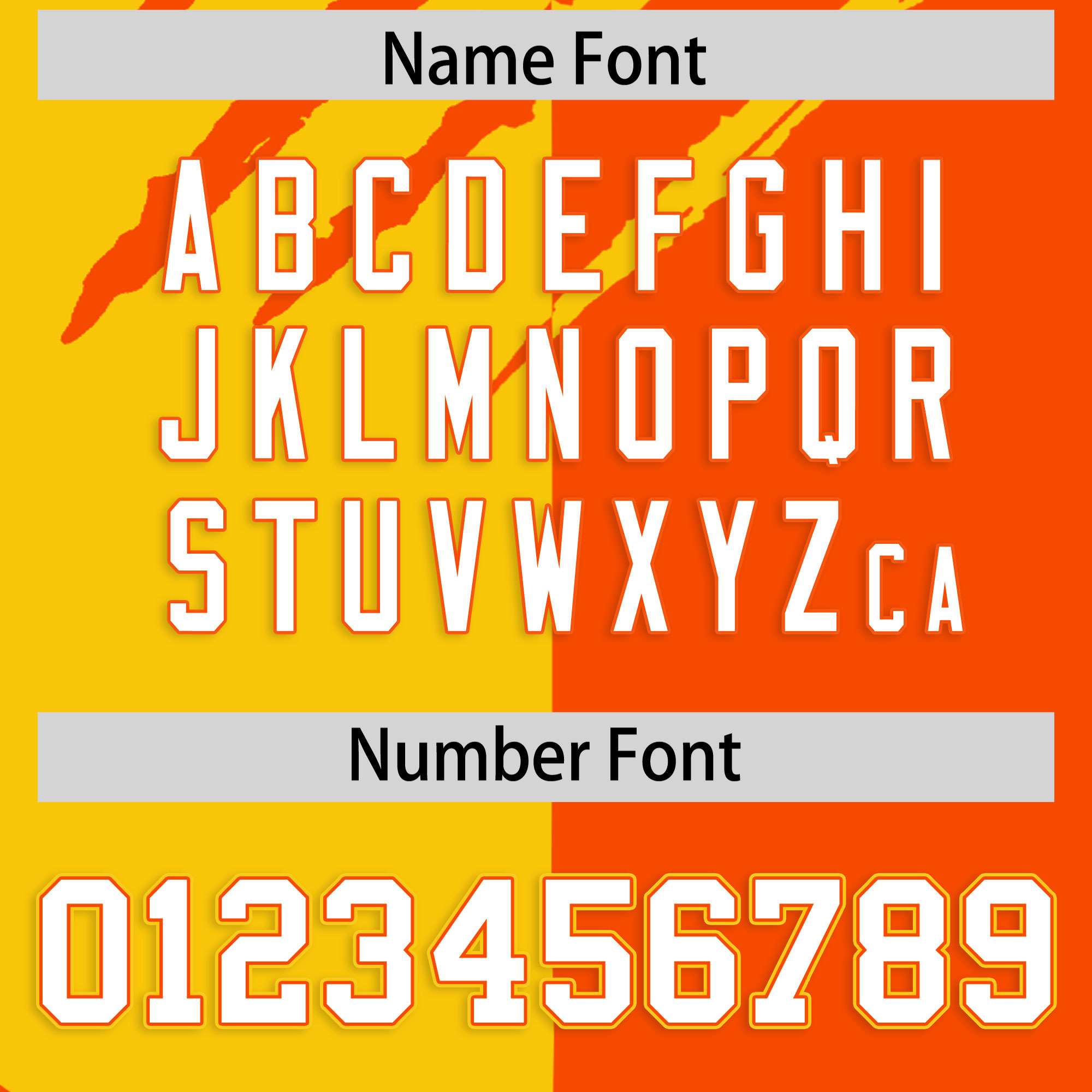 Custom Gold Orange Split Tiger Claw Scratch Pattern Baseball Jersey