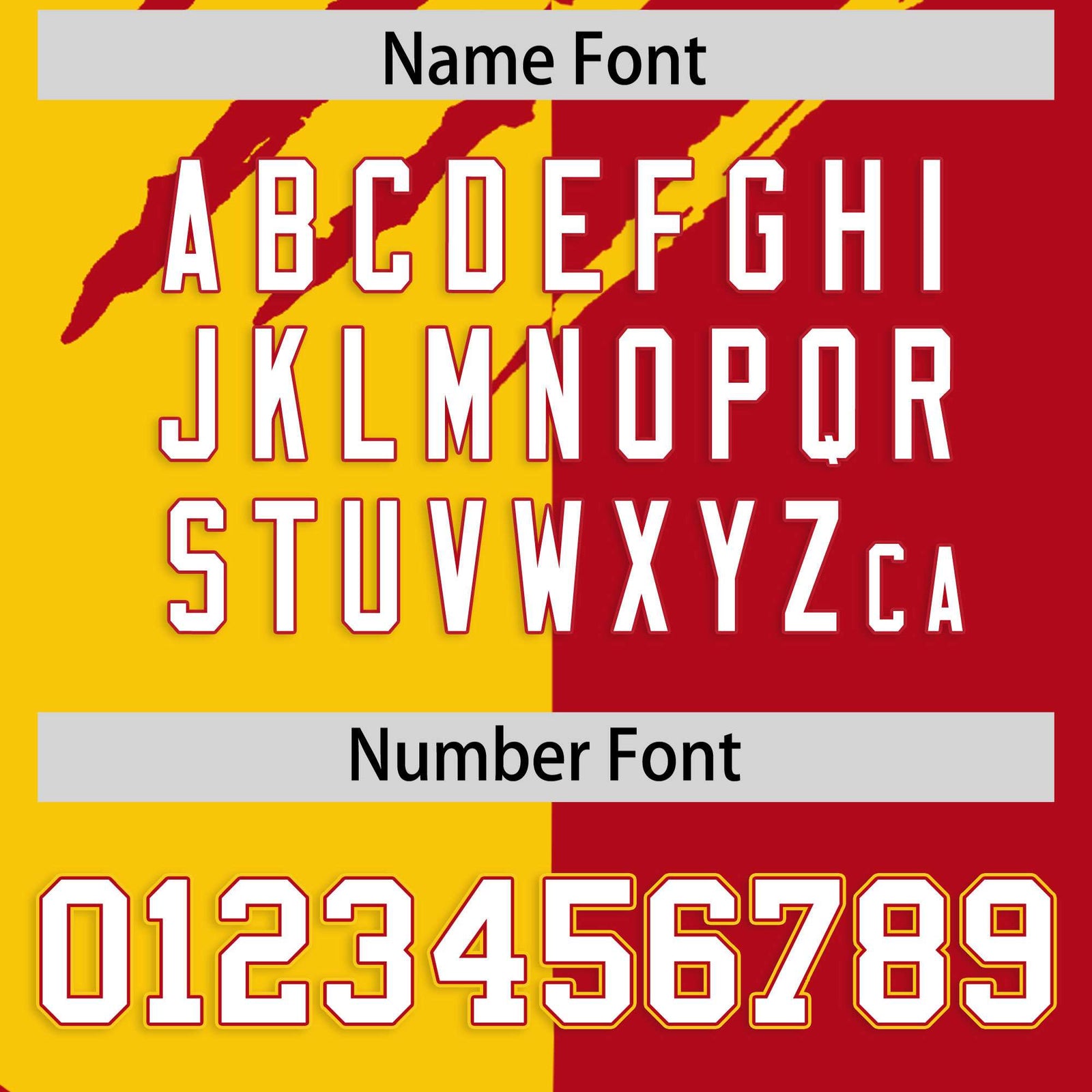 Custom Gold Red Split Tiger Claw Scratch Pattern Baseball Jersey