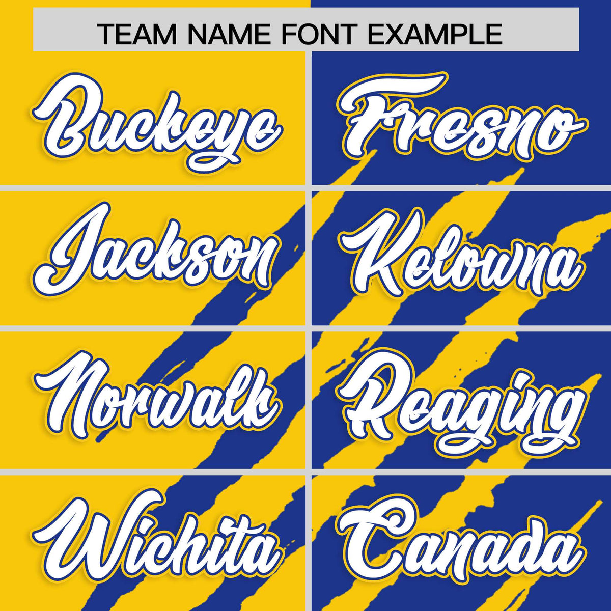 Custom Gold Royal Blue Split Tiger Claw Scratch Pattern Baseball Jersey