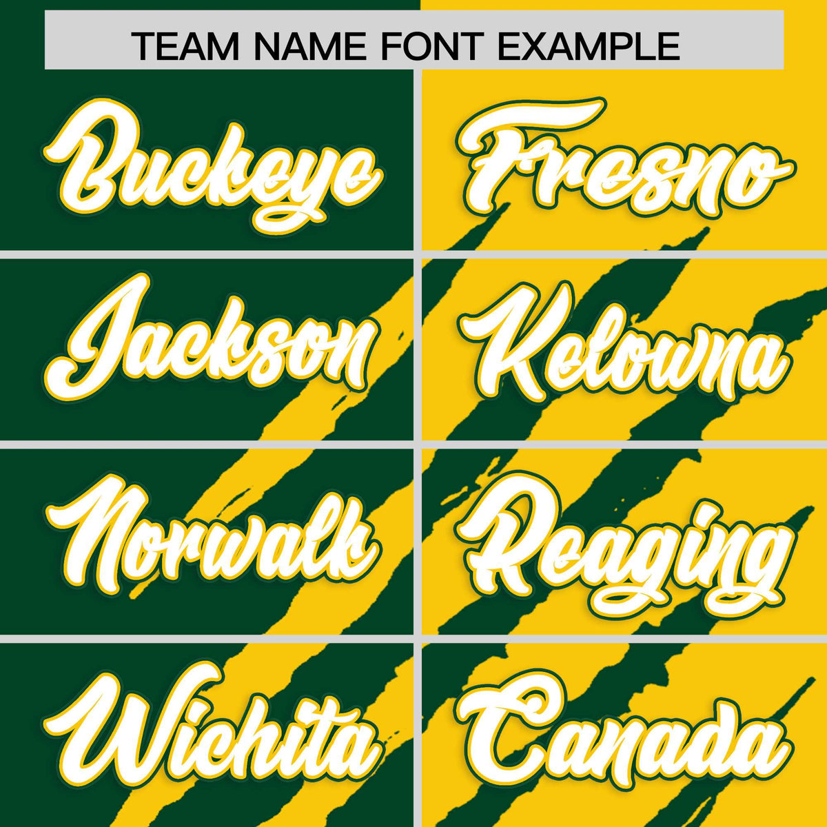 Custom Green Gold Split Tiger Claw Scratch Pattern Baseball Jersey