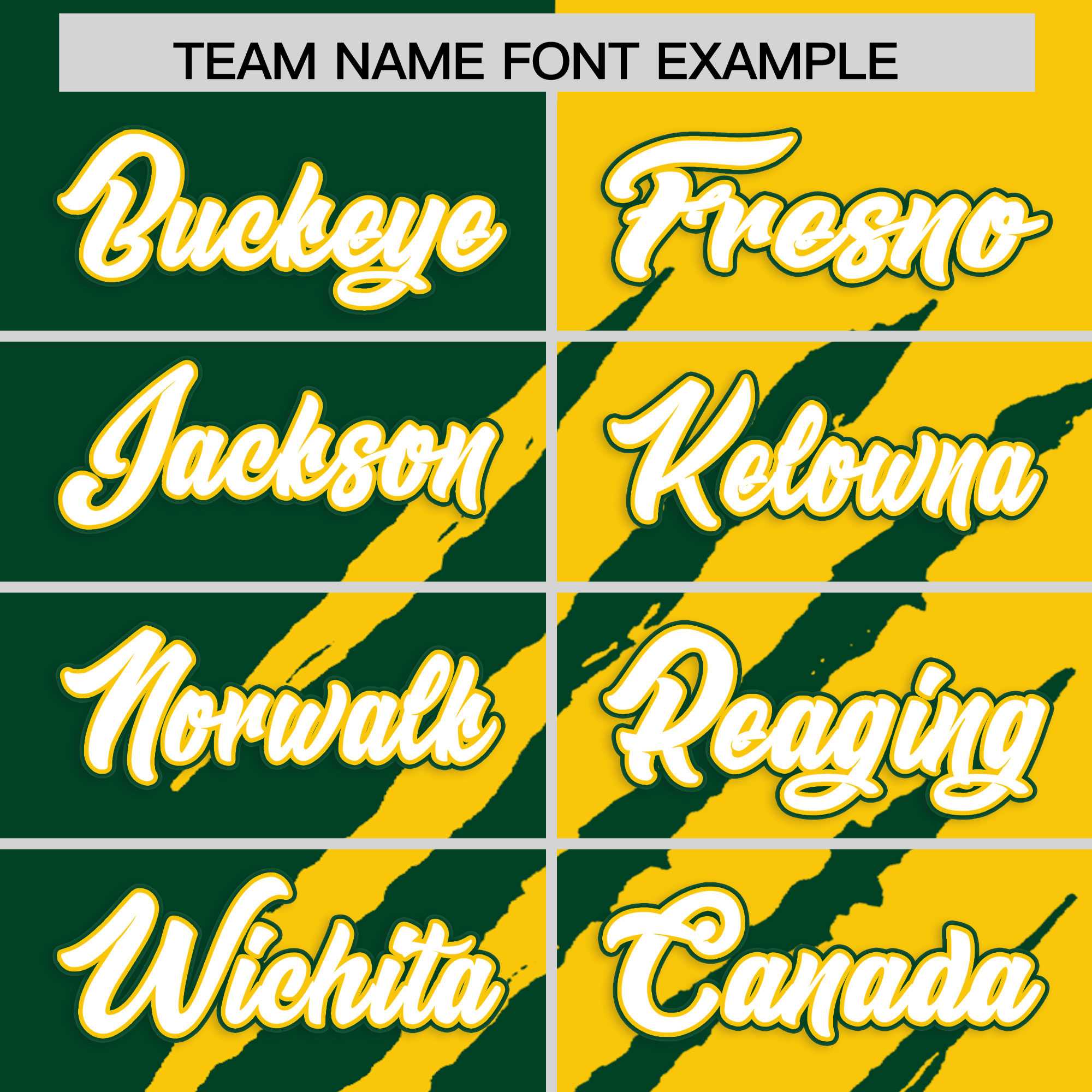 Custom Green Gold Split Tiger Claw Scratch Pattern Baseball Jersey