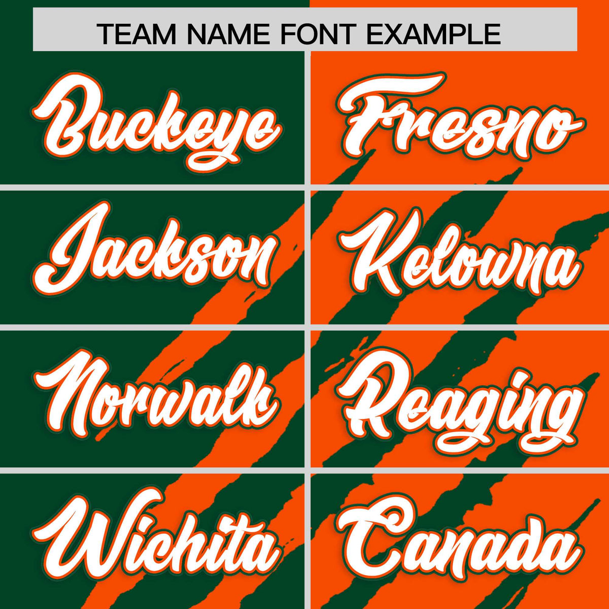 Custom Green Orange Split Tiger Claw Scratch Pattern Baseball Jersey