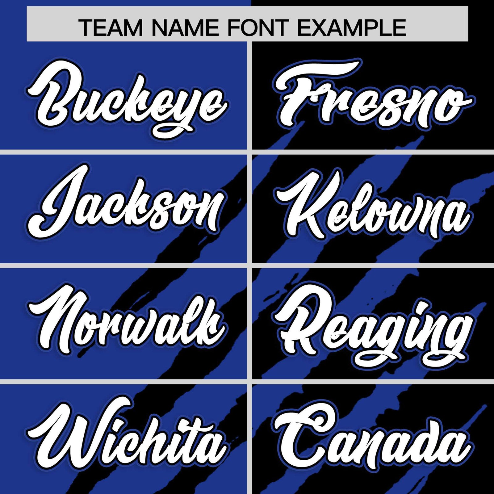 Custom Royal Blue Black Split Tiger Claw Scratch Pattern Baseball Jersey