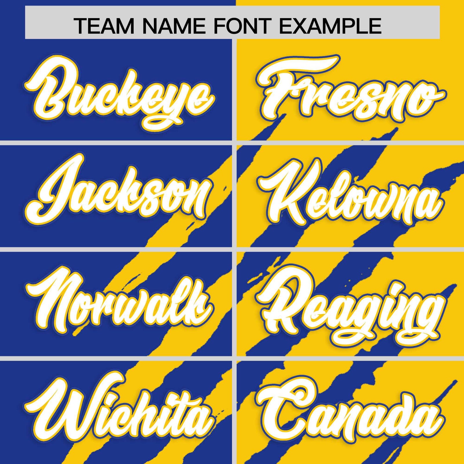 Custom Royal Blue Gold Split Tiger Claw Scratch Pattern Baseball Jersey