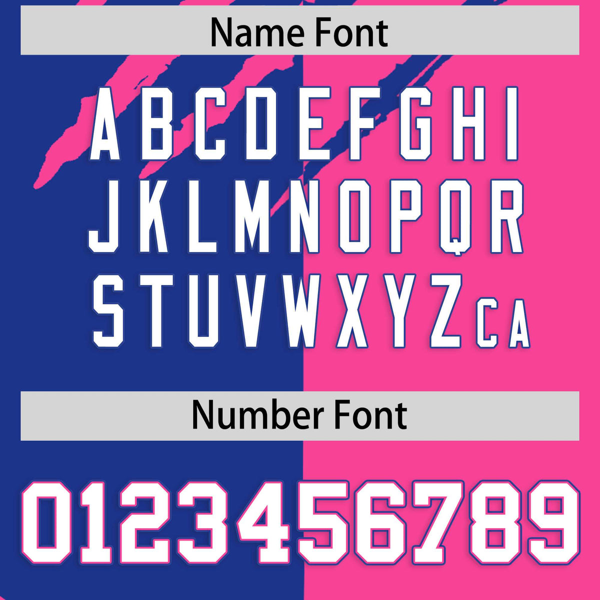 Custom Royal Blue Pink Split Tiger Claw Scratch Pattern Baseball Jersey