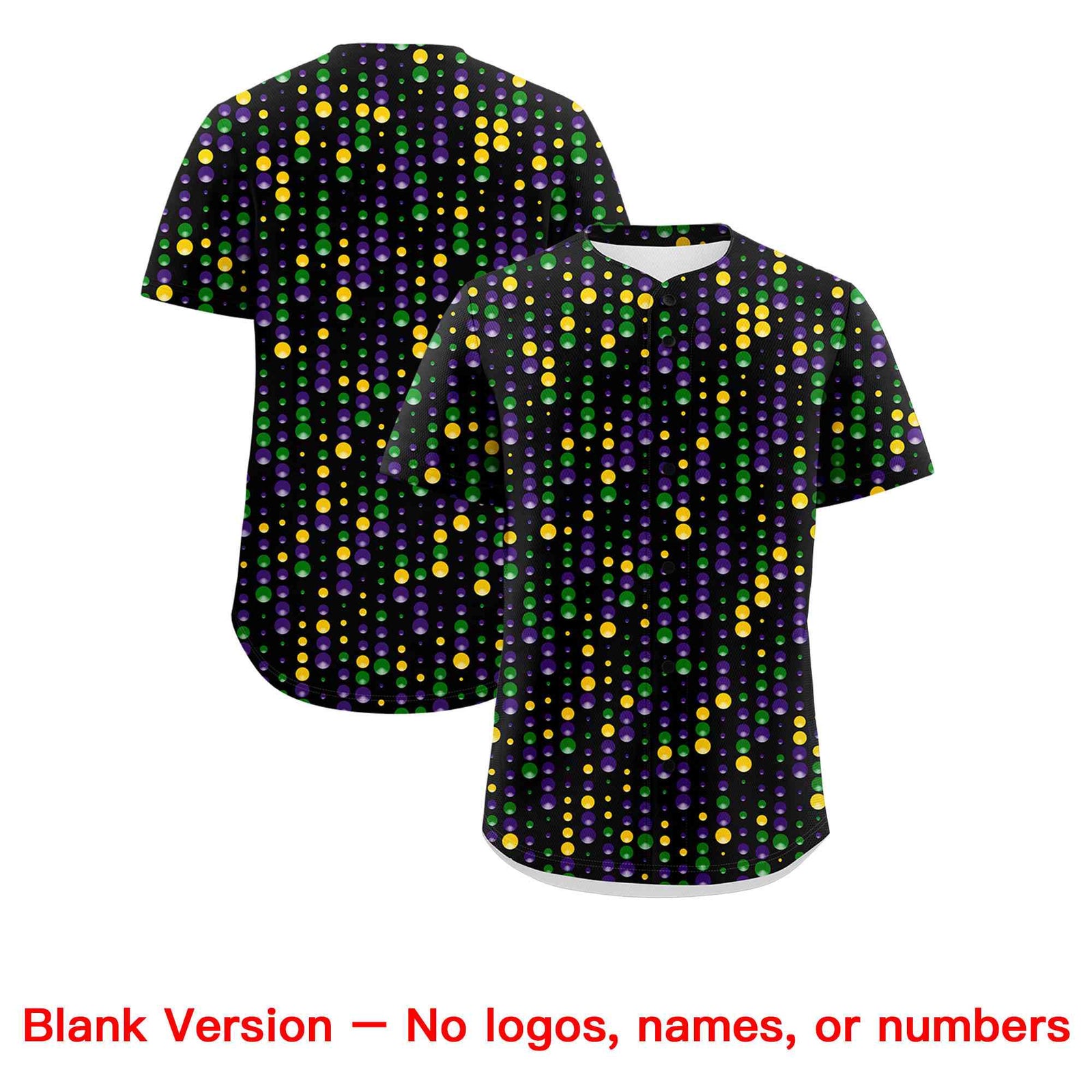 Custom Black Purple Gold Personalization Mardi Gras Authentic Baseball Jersey| KXKSHOP