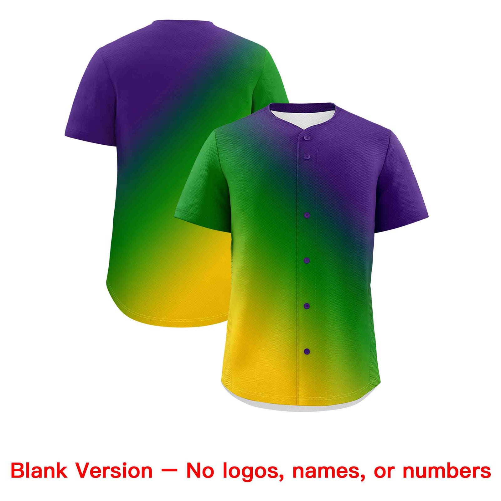 Custom Purple Kelly Green Personalization Mardi Gras Authentic Baseball Jersey| KXKSHOP