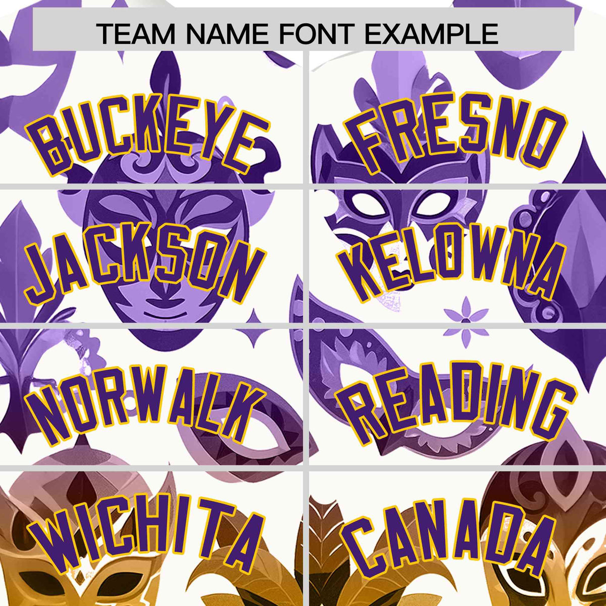 Custom White Purple Gold Personalization Mardi Gras Authentic Baseball Jersey| KXKSHOP