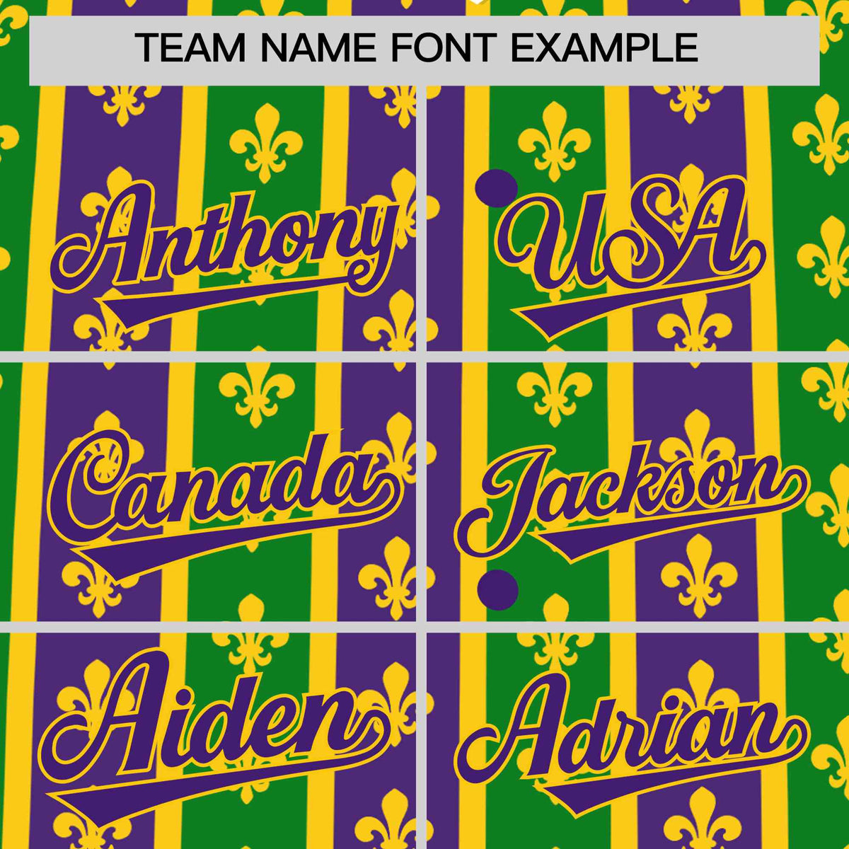 Custom Purple Kelly Green Gold Personalization Stripe Mardi Gras Authentic Baseball Jersey| KXKSHOP