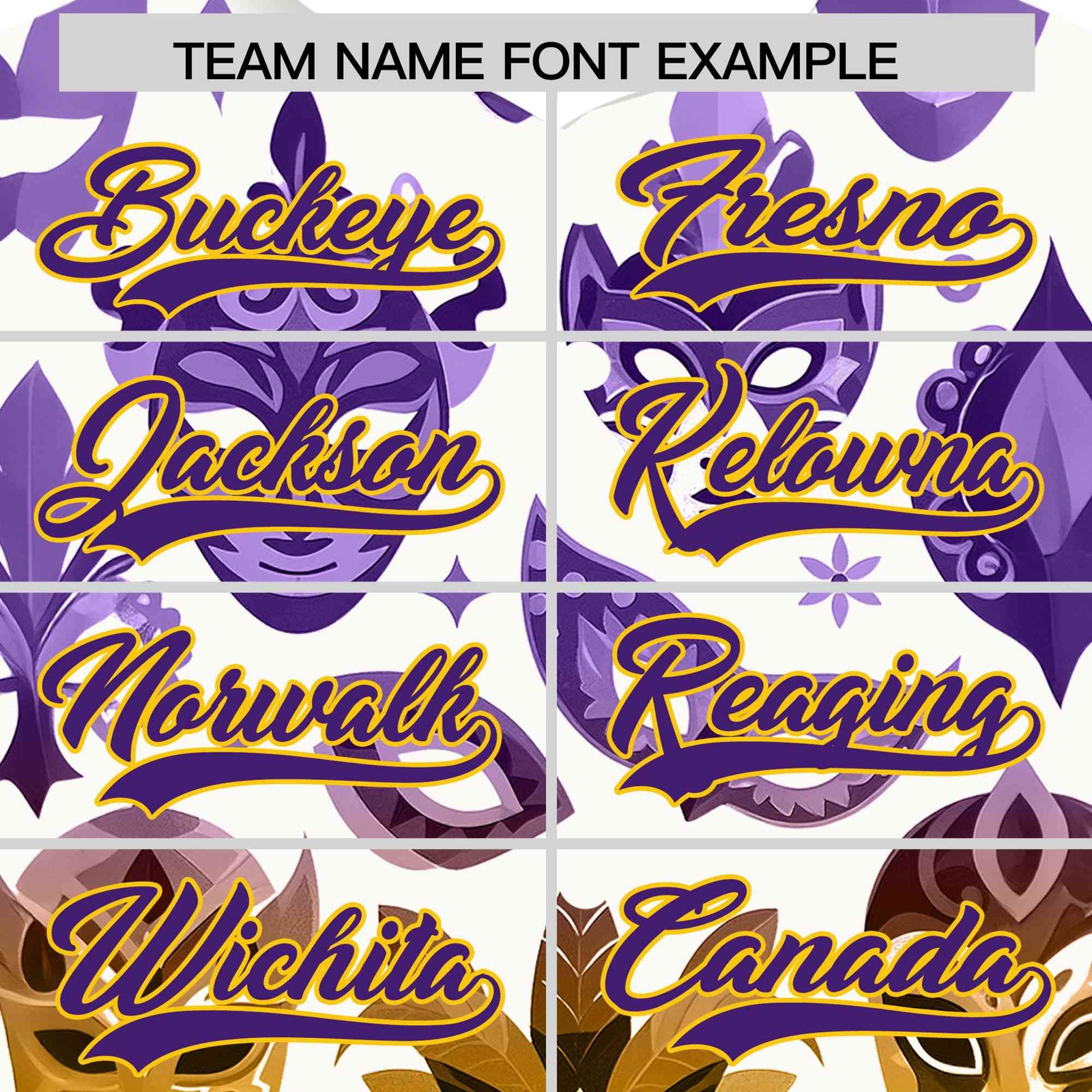 Custom White Purple Gold Personalization Mardi Gras Authentic Baseball Jersey| KXKSHOP