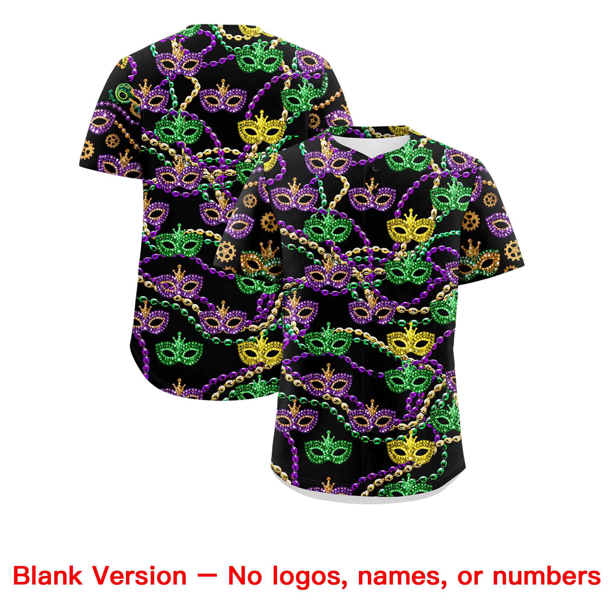 Custom Black Purple Personalization Mardi Gras Authentic Baseball Jersey| KXKSHOP