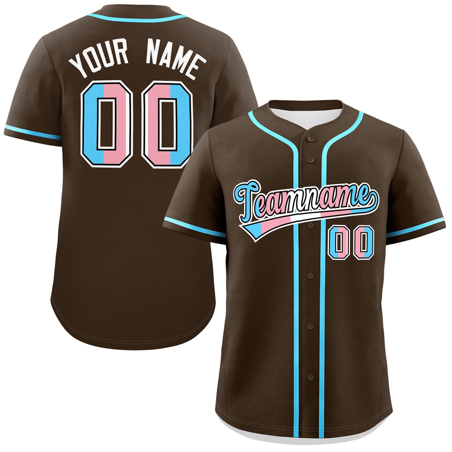 Custom Brown Powder Blue Transgender For Pride Month Classic Style Baseball Jersey| KXKSHOP