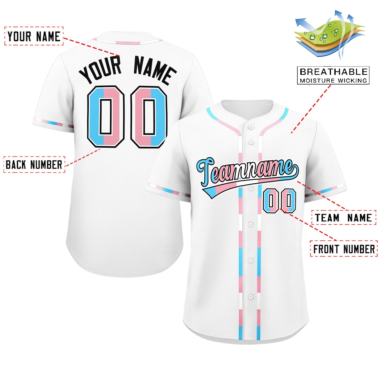 Custom White Transgender For Pride Month Classic Style Baseball Jersey| KXKSHOP