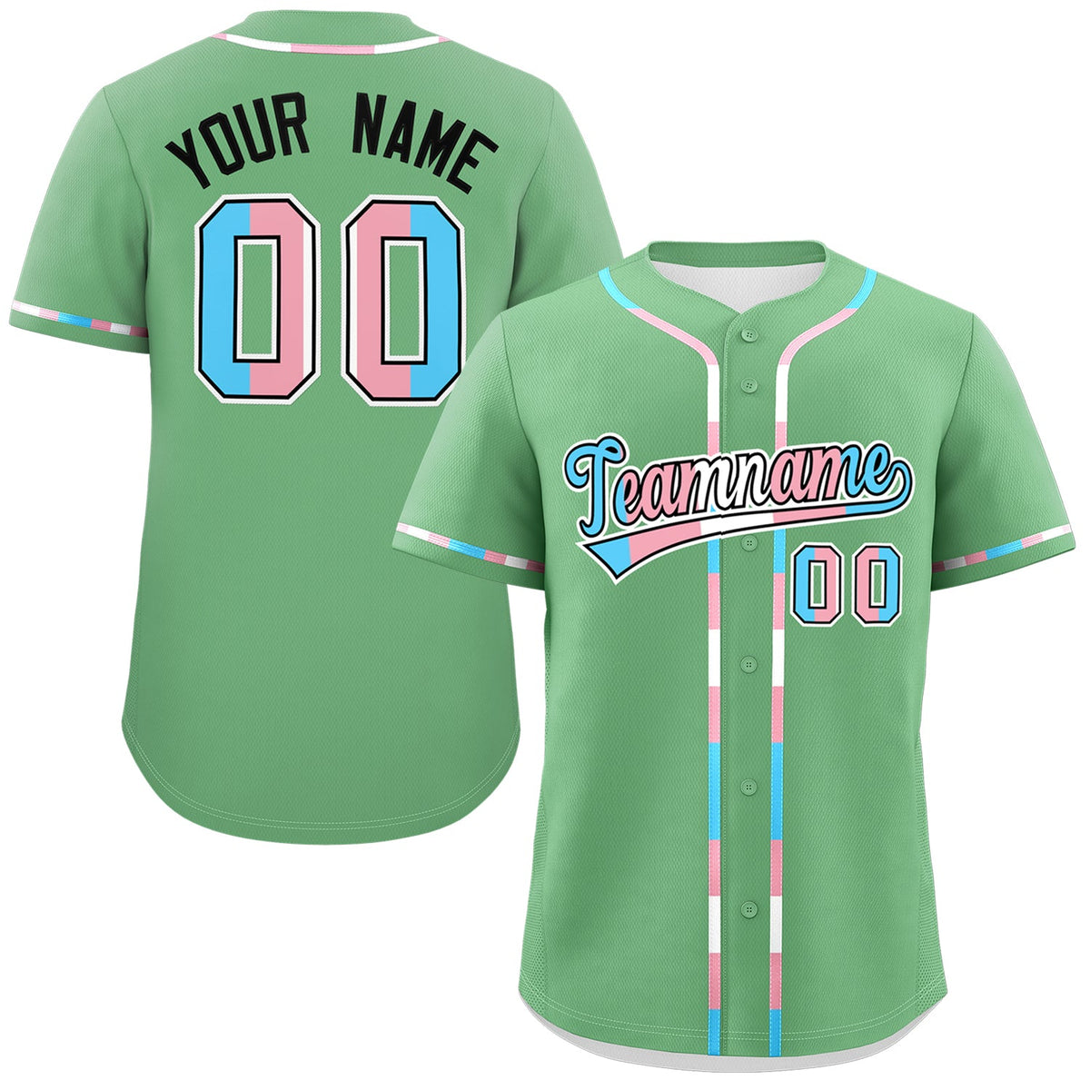 Custom Green Black Transgender For Pride Month Classic Style Baseball Jersey| KXKSHOP