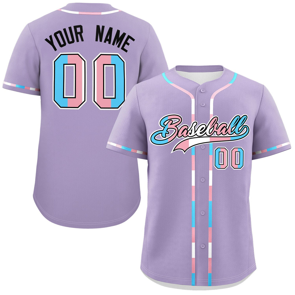 Custom Light Purple Transgender For Pride Month Classic Style Baseball Jersey| KXKSHOP