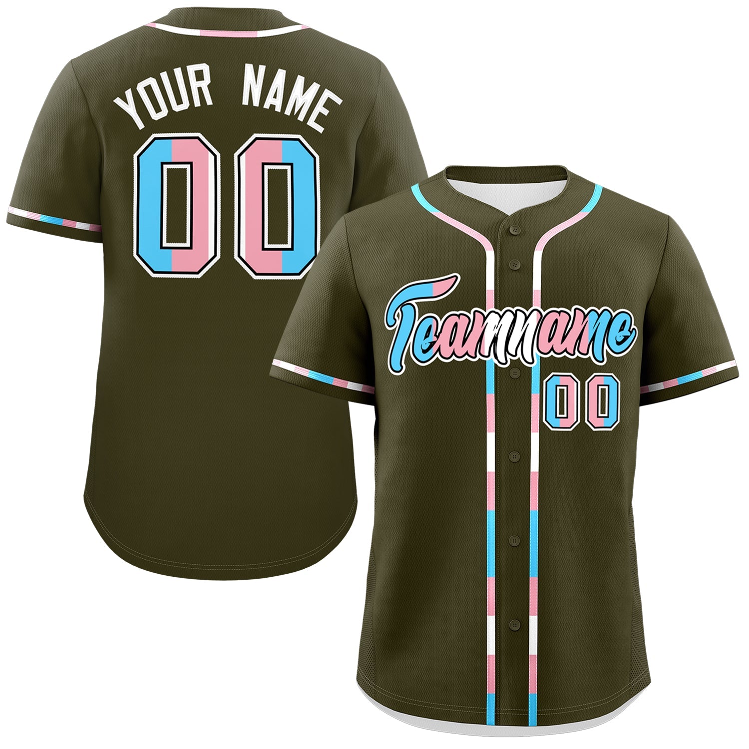 Custom Olive Transgender For Pride Month Classic Style Baseball Jersey| KXKSHOP