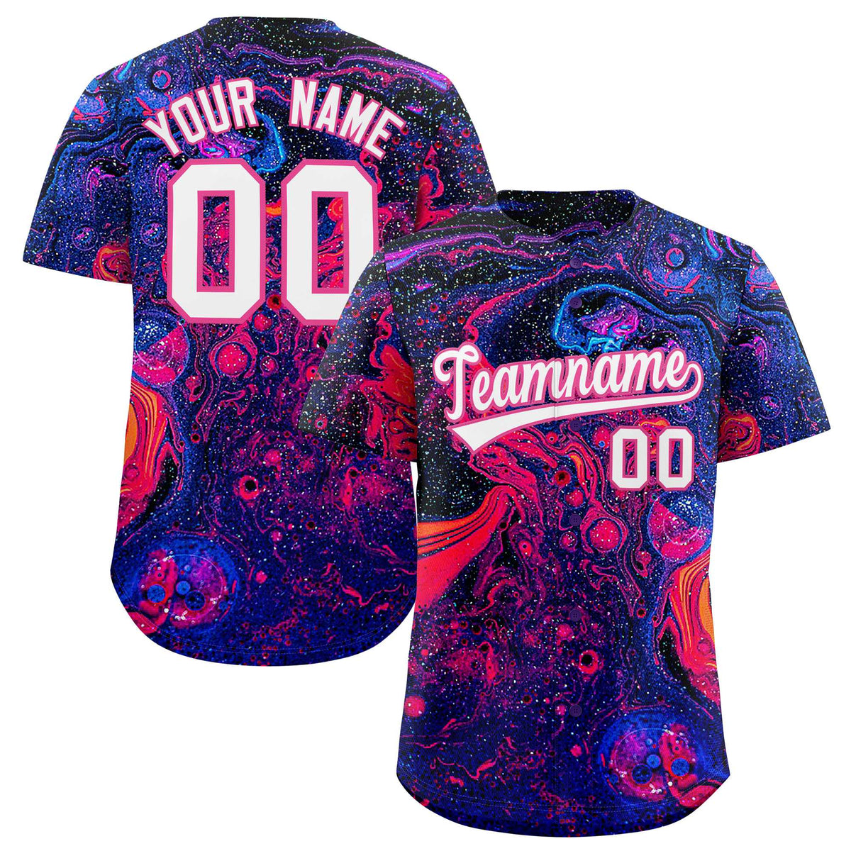 Custom Multi Color Split Fashion Fluid Pattern Authentic Baseball Jersey