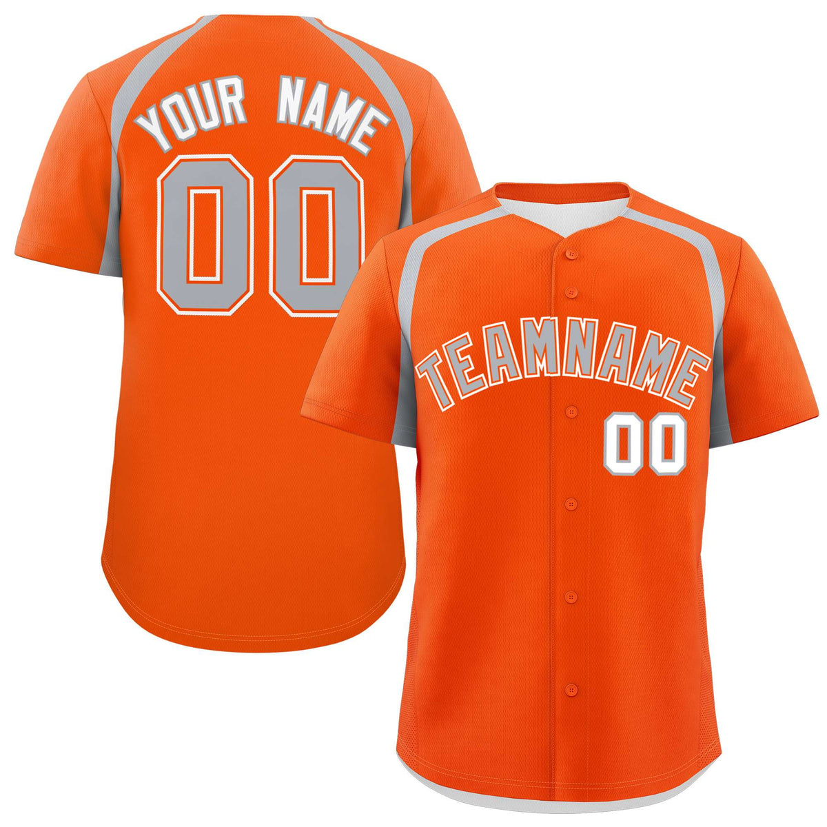 Custom Orange Silver Personalized Color Block Authentic Baseball Jersey