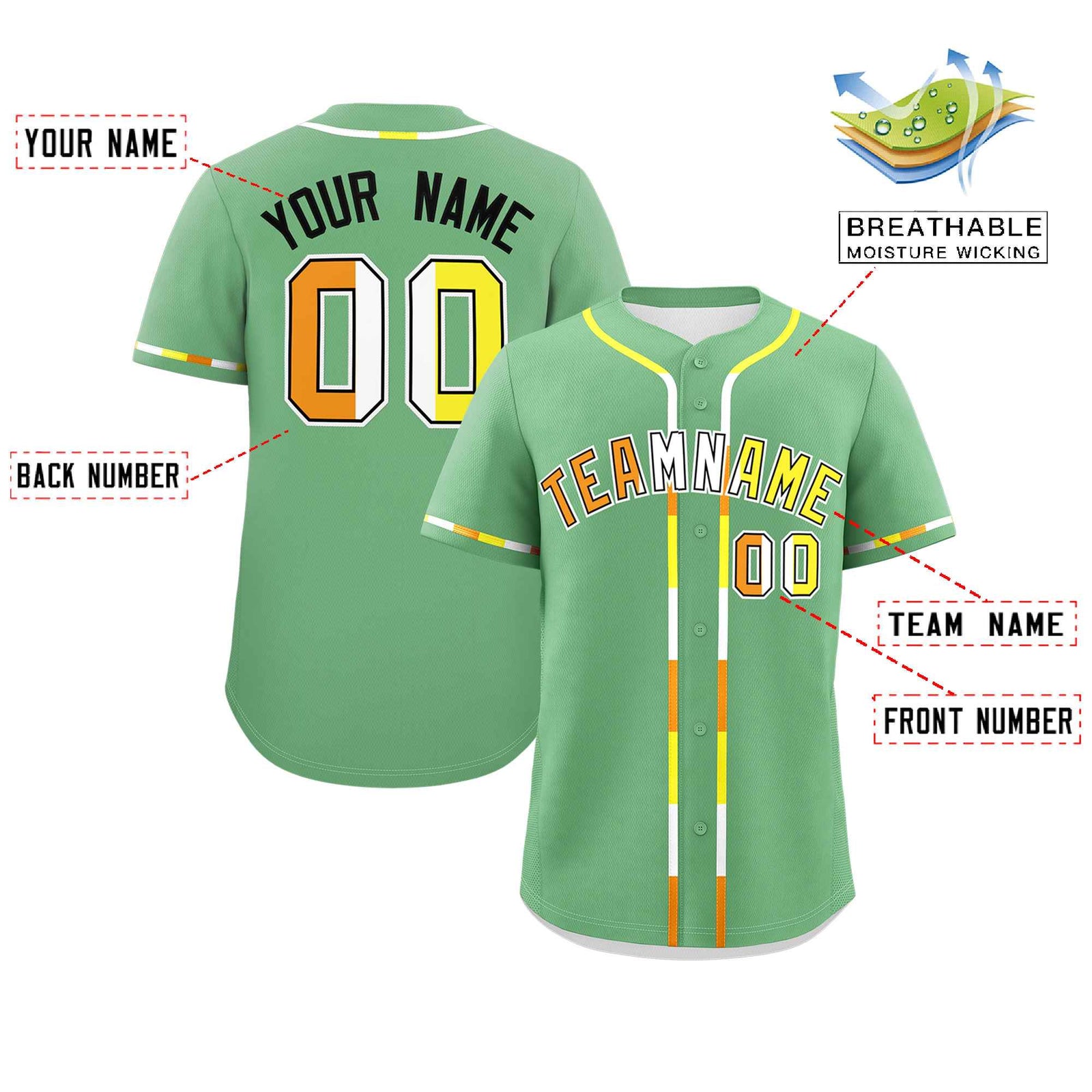 Custom Light Green Maverique For Pride Month Classic Style Authentic Baseball Jersey