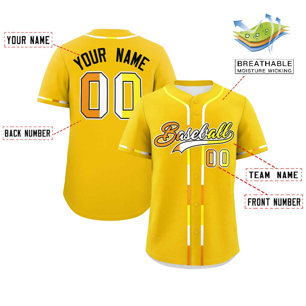Custom Gold Maverique For Pride Month Classic Style Authentic Baseball Jersey