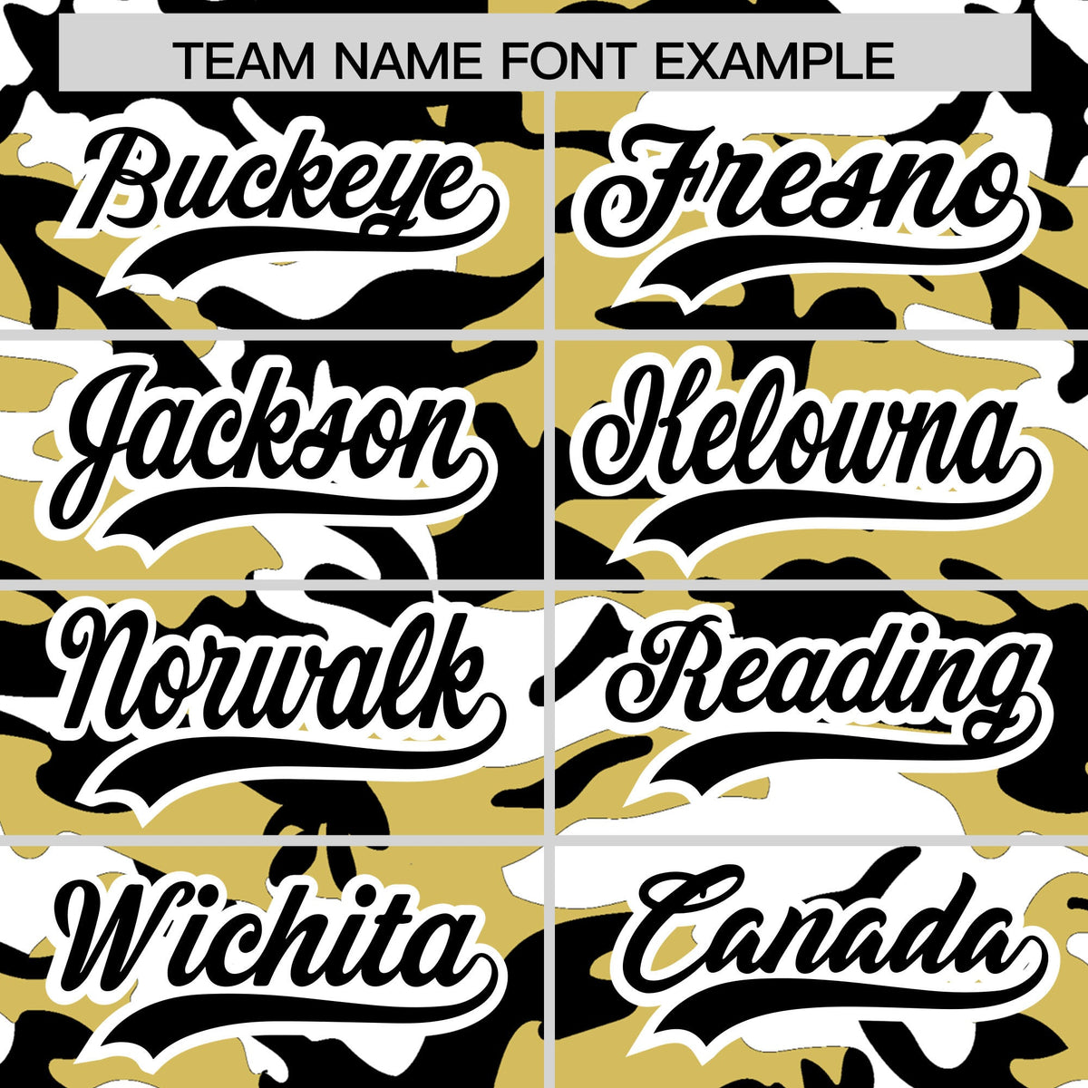 Custom Old Gold Black White Camo Gradient Fashion Baseball Jersey | Perfect for Training,Sublimation Printed &amp; Stitched,Add Name and Numbern,Perfect for Teams | KXKSHOP