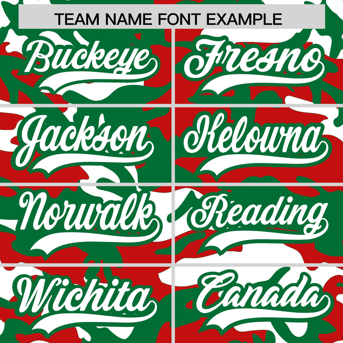 Custom Red Kelly Green White Camo Gradient Fashion Baseball Jersey | Perfect for Training,Sublimation Printed &amp; Stitched,Add Name and Numbern,Perfect for Teams | KXKSHOP