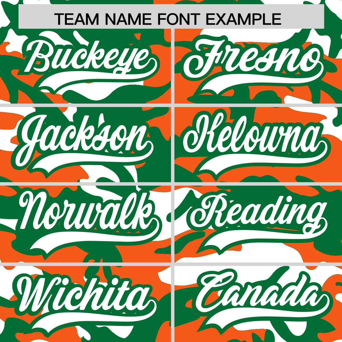 Custom Orange Kelly Green White Camo Gradient Fashion Baseball Jersey | Perfect for Training,Sublimation Printed &amp; Stitched,Add Name and Numbern,Perfect for Teams | KXKSHOP