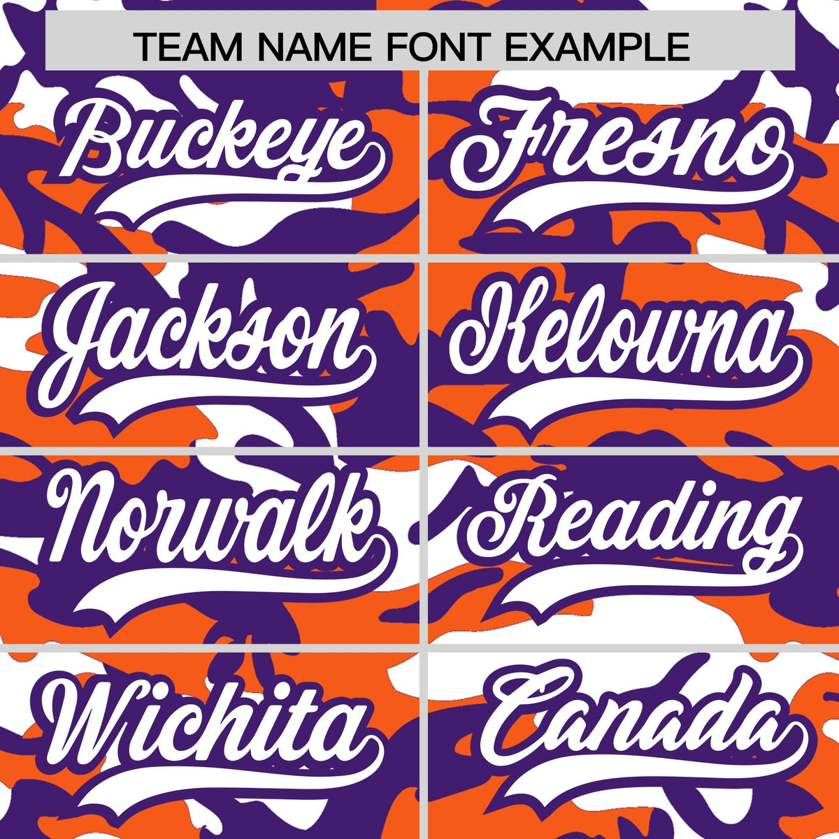 Custom Orange Purple White Camo Gradient Fashion Baseball Jersey | Perfect for Training,Sublimation Printed & Stitched,Add Name and Numbern,Perfect for Teams | KXKSHOP