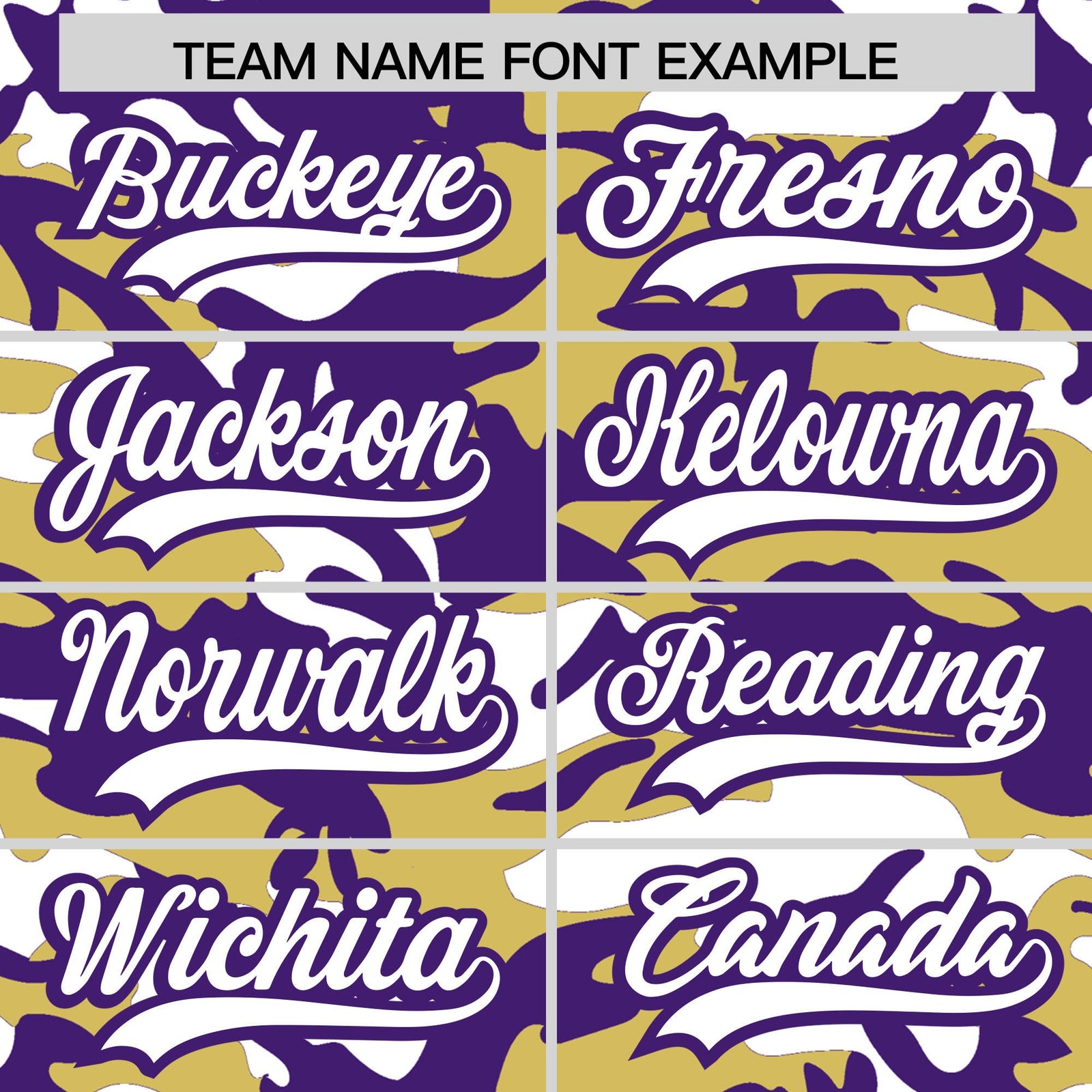 Custom Old Gold Purple White Camo Gradient Fashion Baseball Jersey | Perfect for Training,Sublimation Printed & Stitched,Add Name and Numbern,Perfect for Teams | KXKSHOP