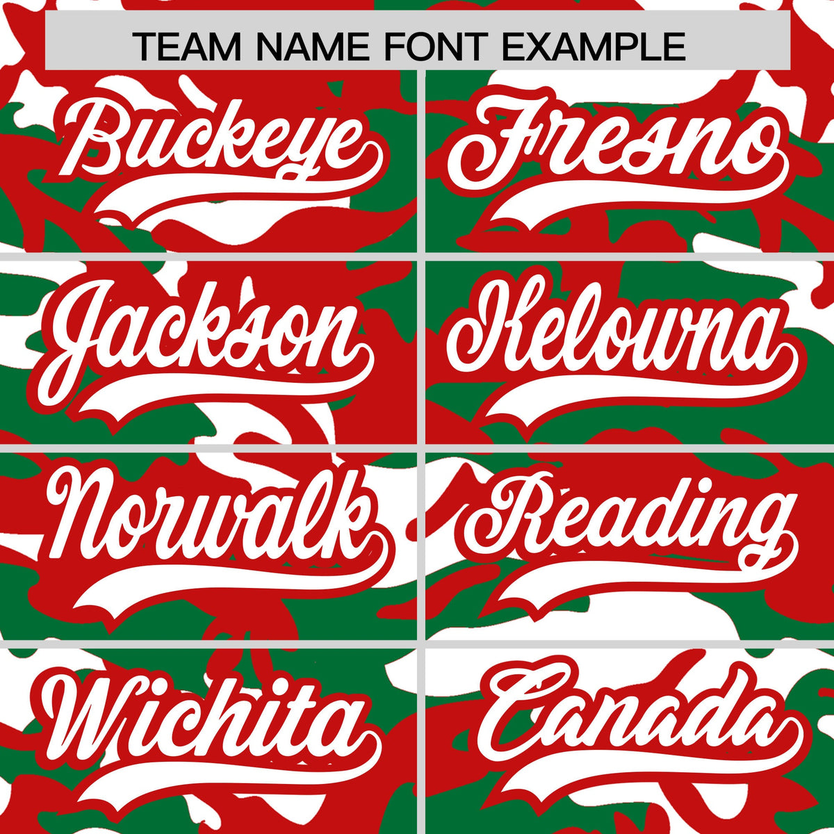 Custom Kelly Green Red White Camo Gradient Fashion Baseball Jersey | Perfect for Training,Sublimation Printed &amp; Stitched,Add Name and Numbern,Perfect for Teams | KXKSHOP