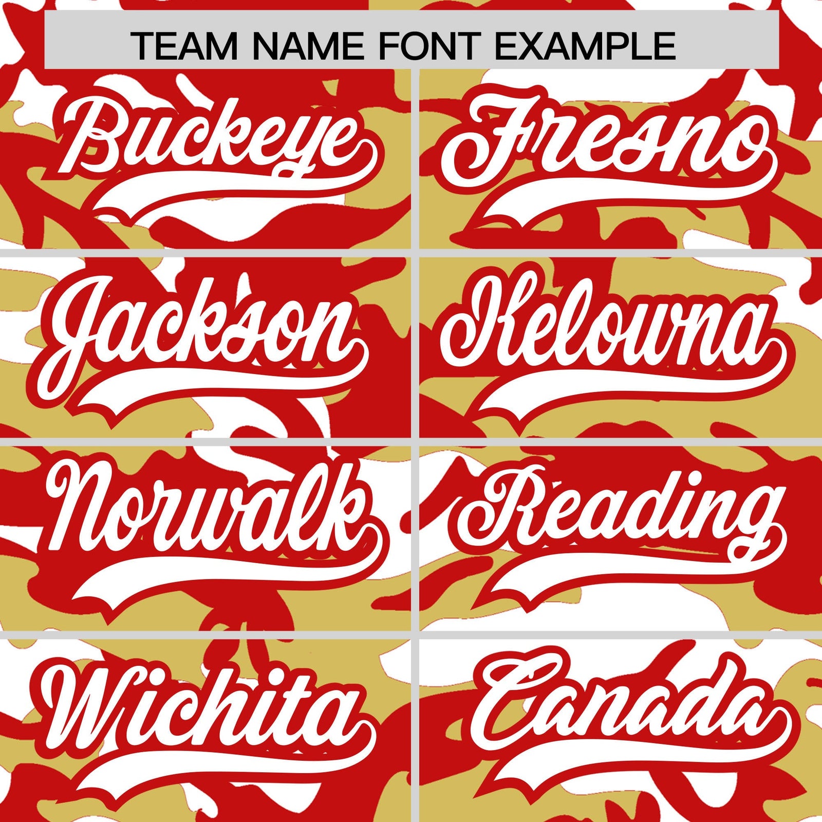 Custom Old Gold Red White Camo Gradient Fashion Baseball Jersey | Perfect for Training,Sublimation Printed & Stitched,Add Name and Numbern,Perfect for Teams | KXKSHOP