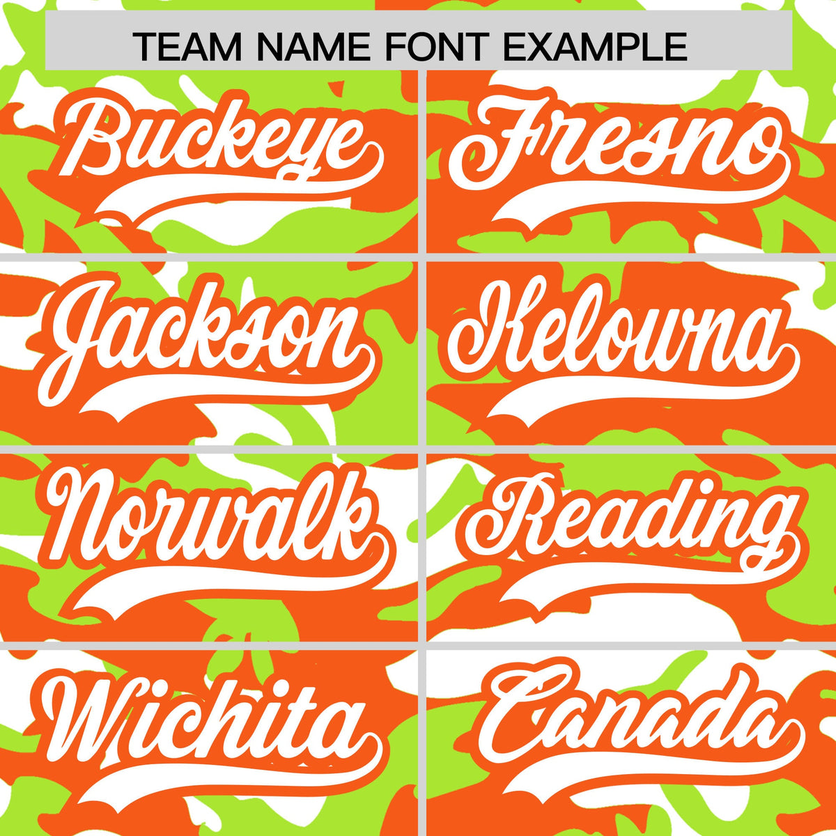 Custom Neon Green Orange White Camo Gradient Fashion Baseball Jersey | Perfect for Training,Sublimation Printed & Stitched,Add Name and Numbern,Perfect for Teams | KXKSHOP