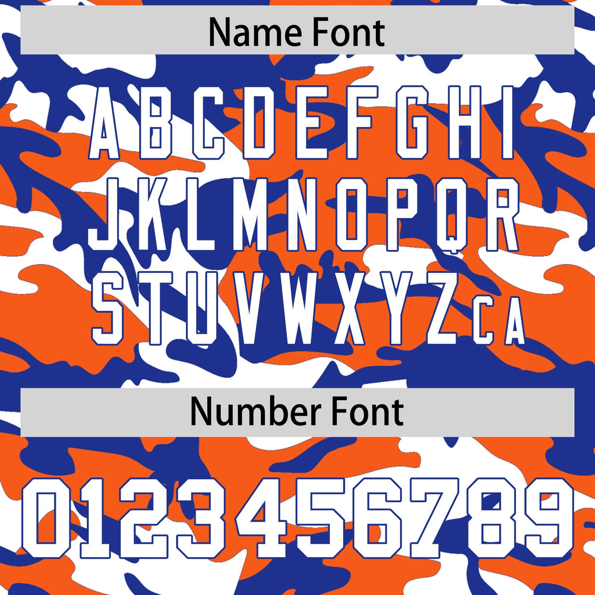 Custom Orange Royal Blue White Camo Gradient Fashion Baseball Jersey | Perfect for Training,Sublimation Printed &amp; Stitched,Add Name and Numbern,Perfect for Teams | KXKSHOP
